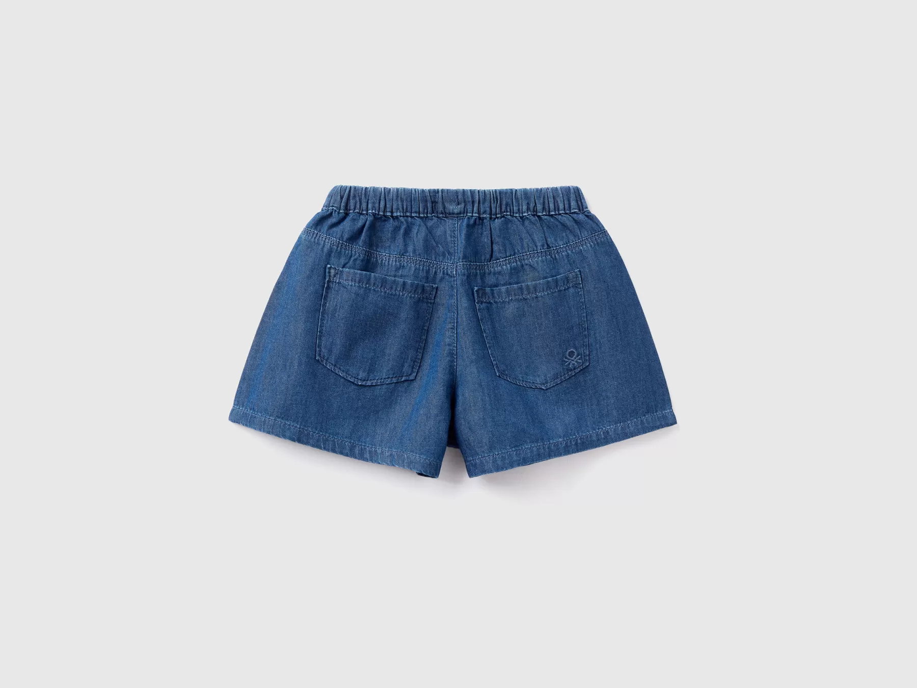 Benetton Shorts Leggeri Effetto Jeans Blu Best