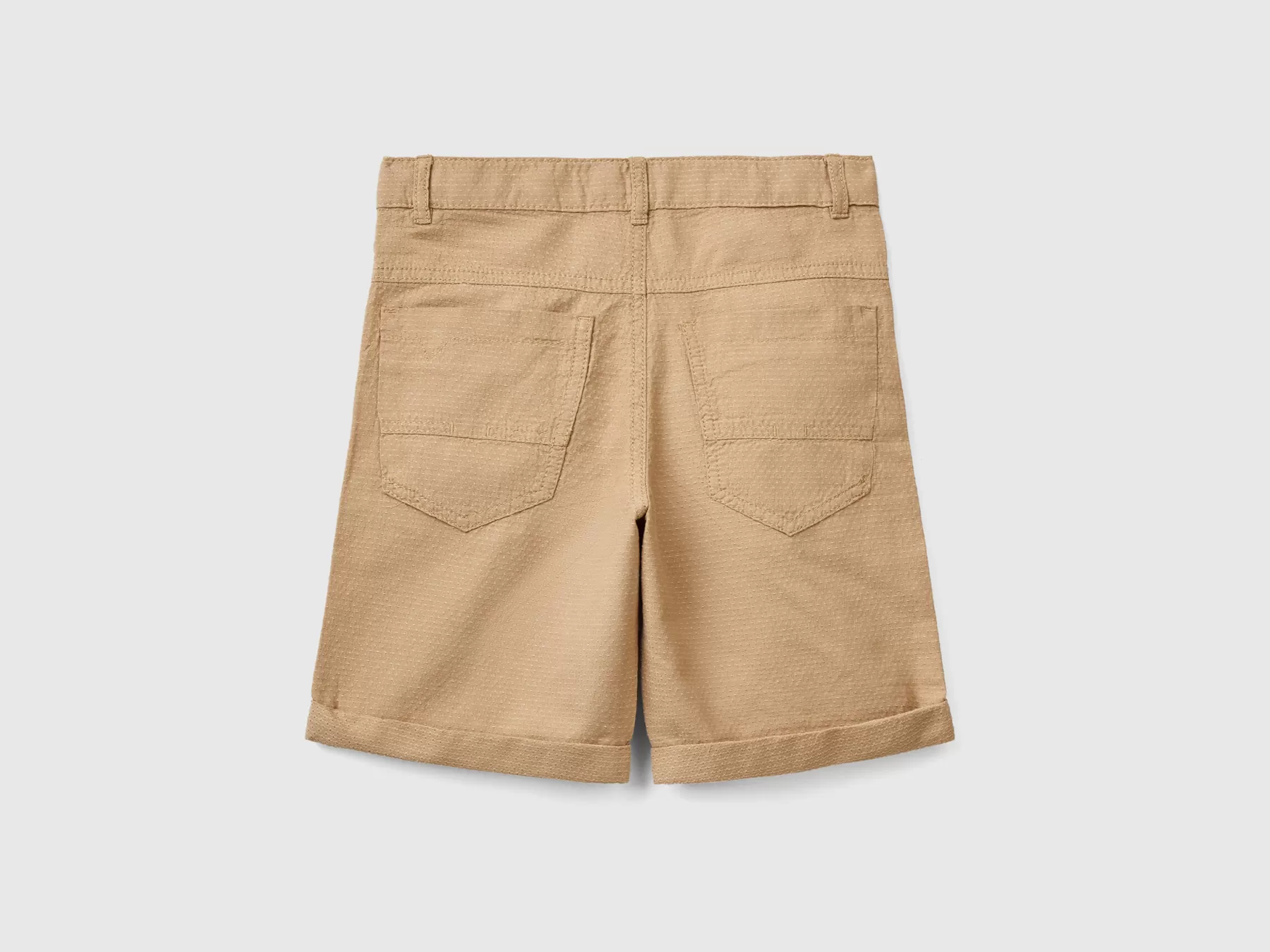 Benetton Shorts Microfantasia In Misto Lino Beige Fashion