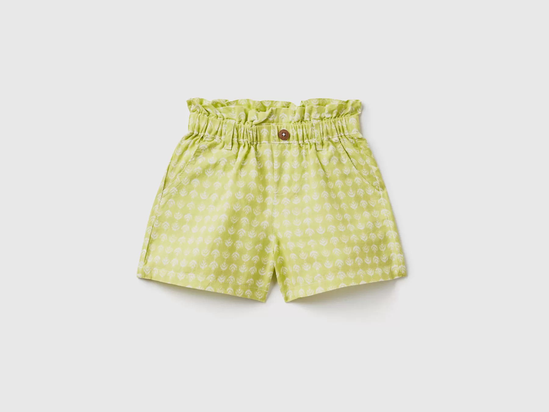 Benetton Shorts Paperbag In Misto Lino Lime Shop