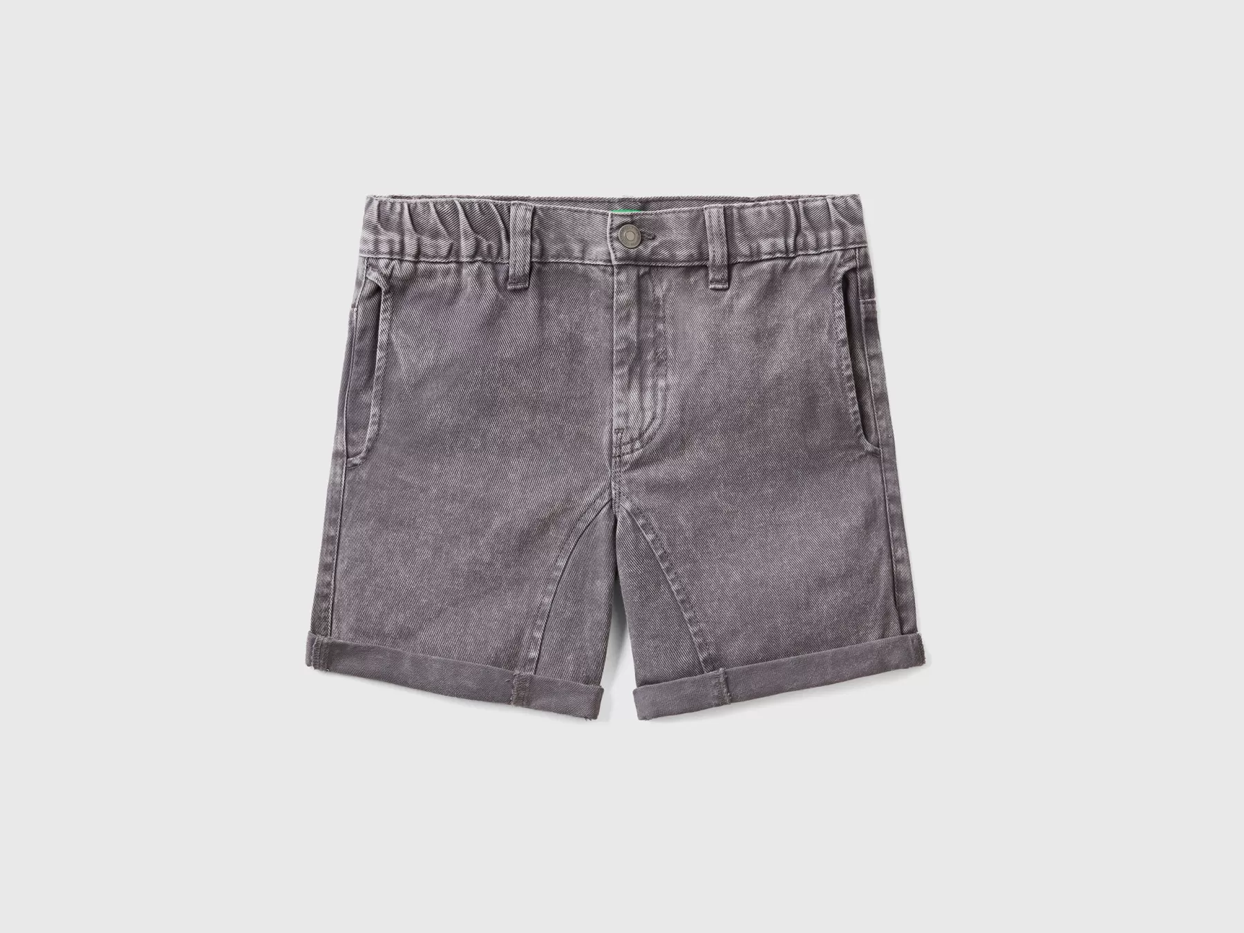 Benetton Shorts Quattro Tasche 100% Cotone Grigio Discount