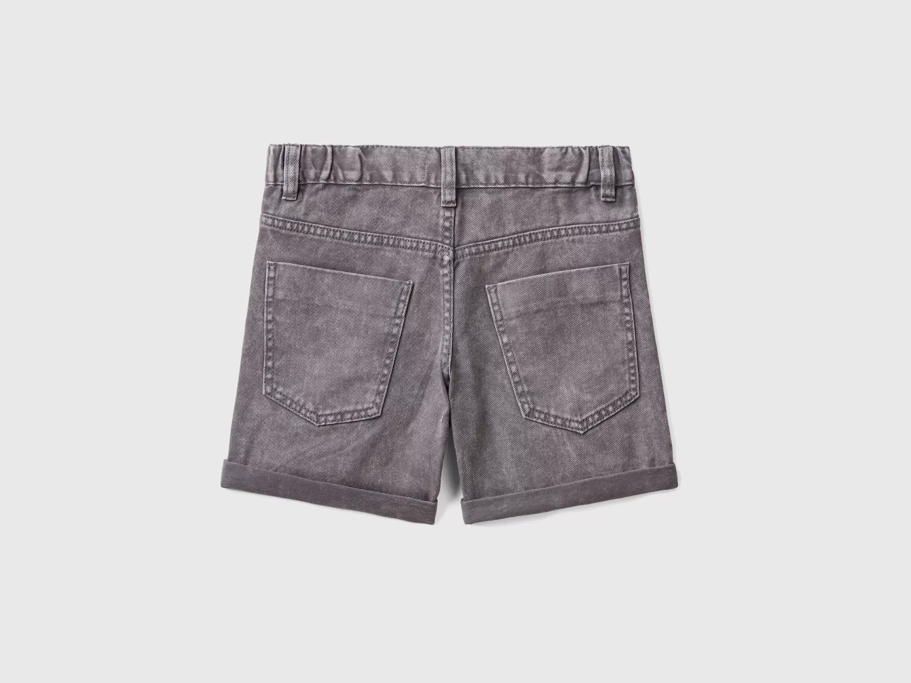 Benetton Shorts Quattro Tasche 100% Cotone Grigio Discount