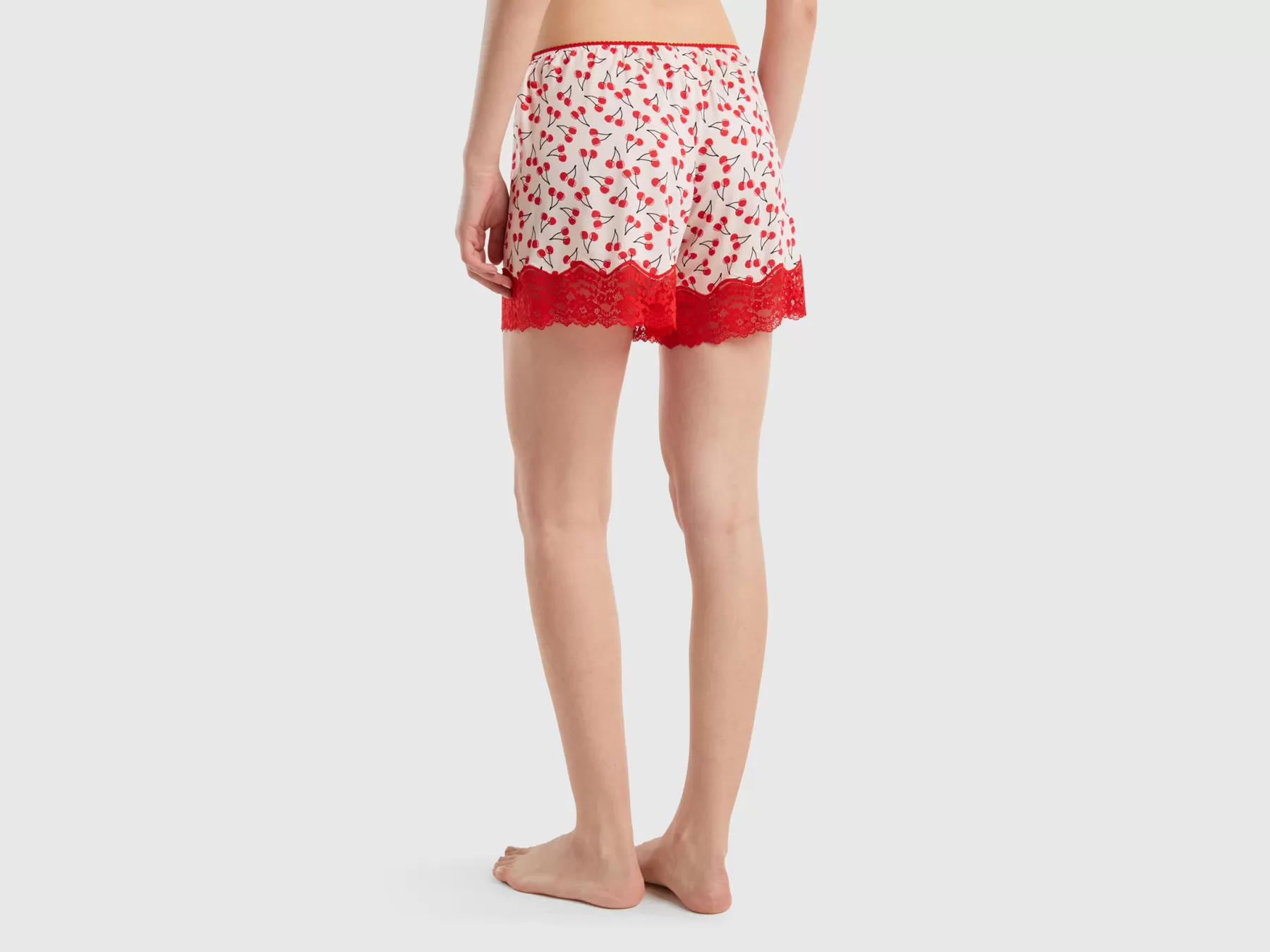 Benetton Shorts Rosa Chiaro Con Pattern Ciliegie Rosa Tenue Cheap