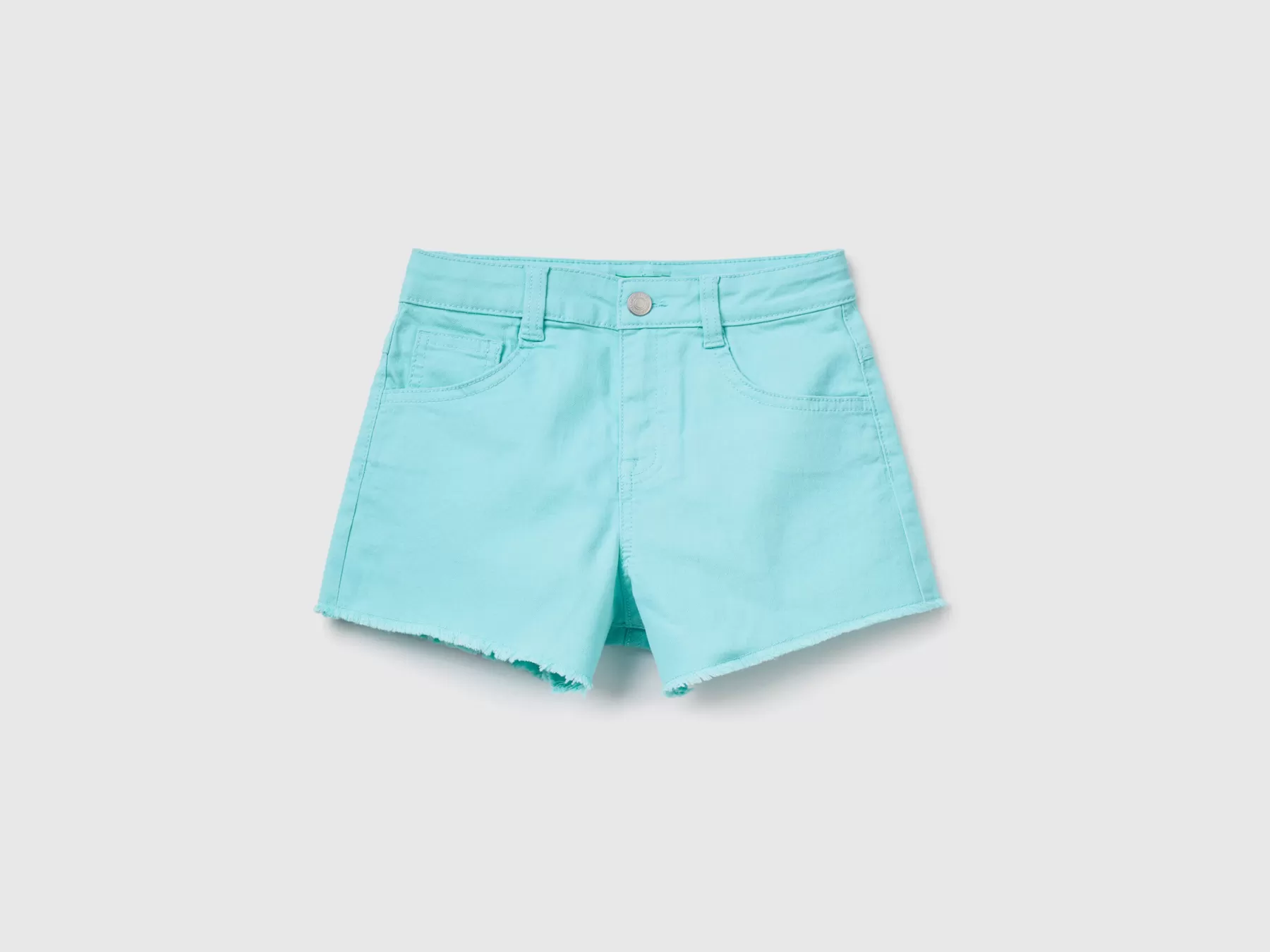 Benetton Shorts Sfrangiati A Vita Alta Azzurro Cheap