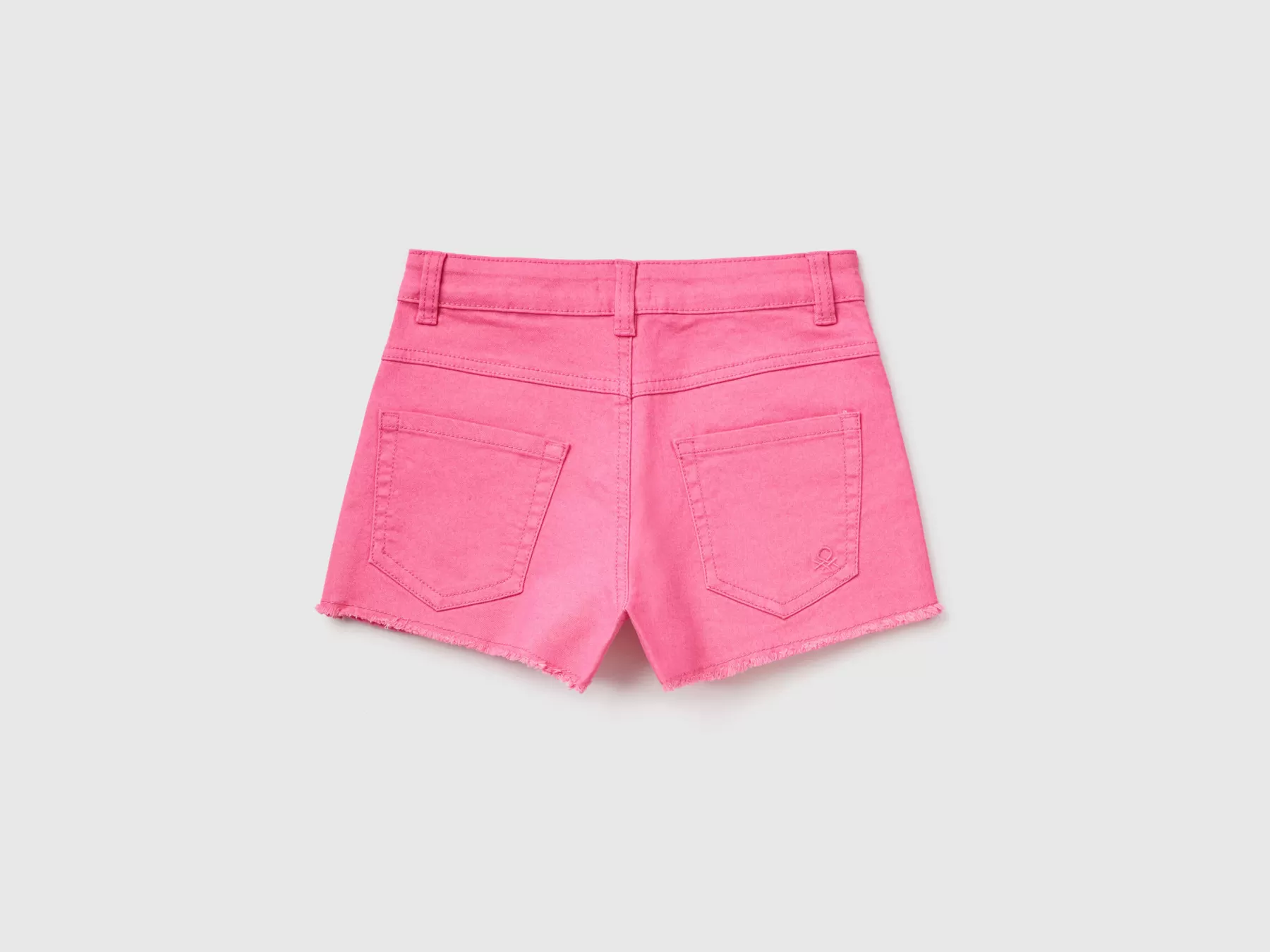 Benetton Shorts Sfrangiati A Vita Alta Rosa Sale