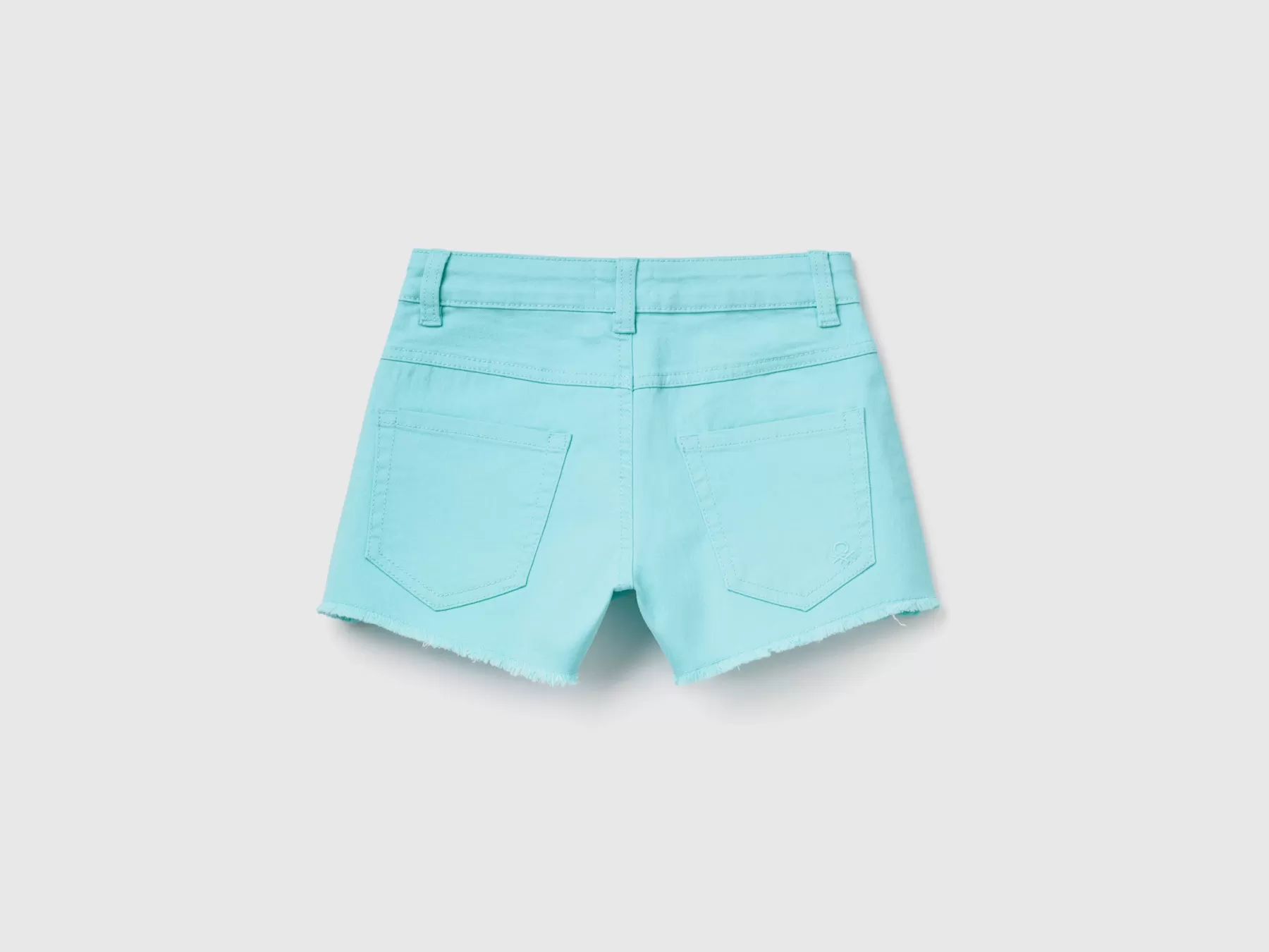 Benetton Shorts Sfrangiati A Vita Alta Azzurro Cheap