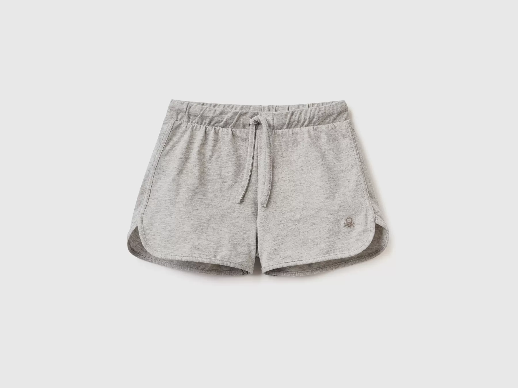 Benetton Shorts Stile Runner In Cotone Bio Grigio Chiaro Best