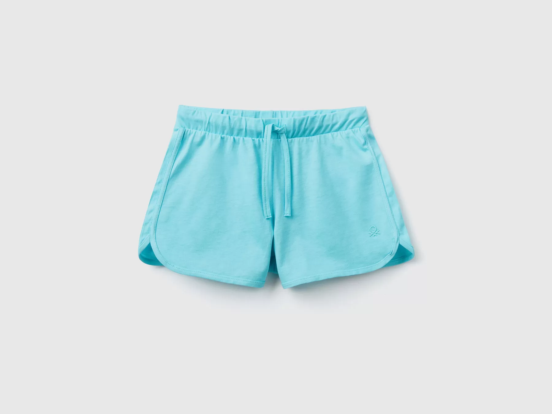 Benetton Shorts Stile Runner In Cotone Bio Celeste Hot