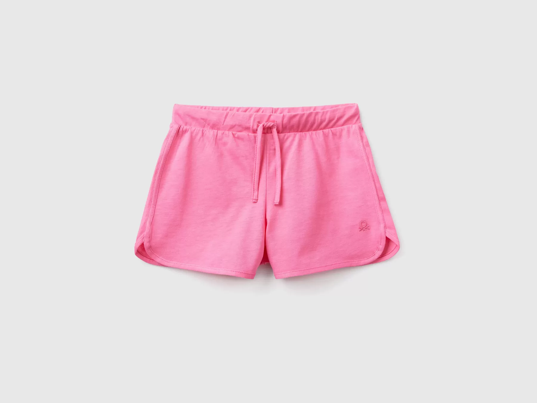 Benetton Shorts Stile Runner In Cotone Bio Rosa Hot