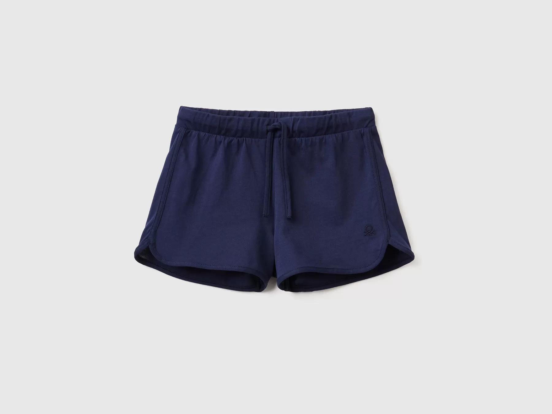 Benetton Shorts Stile Runner In Cotone Bio Blu Scuro Best Sale