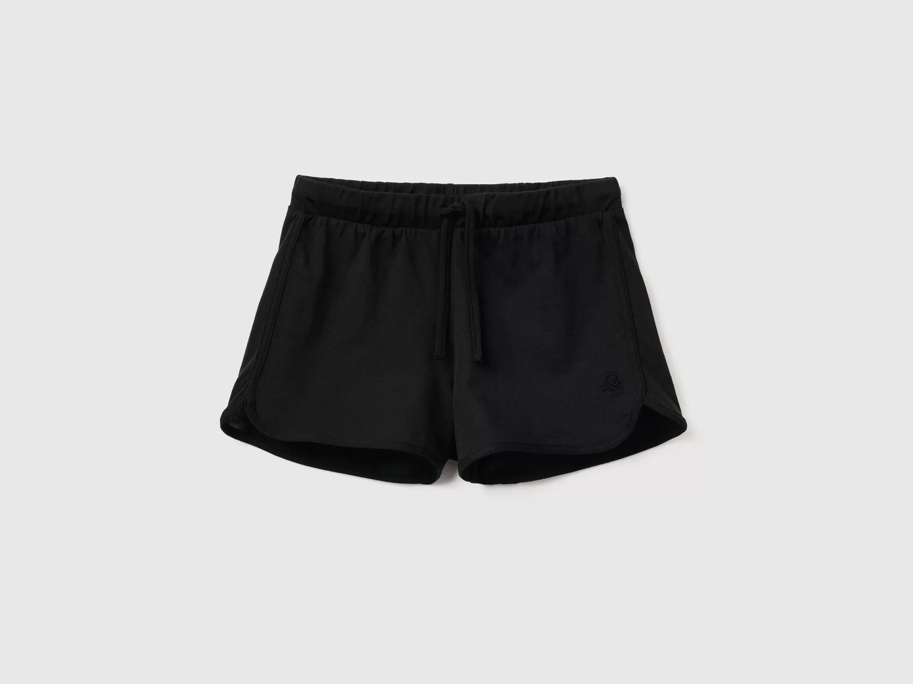 Benetton Shorts Stile Runner In Cotone Bio Nero Flash Sale