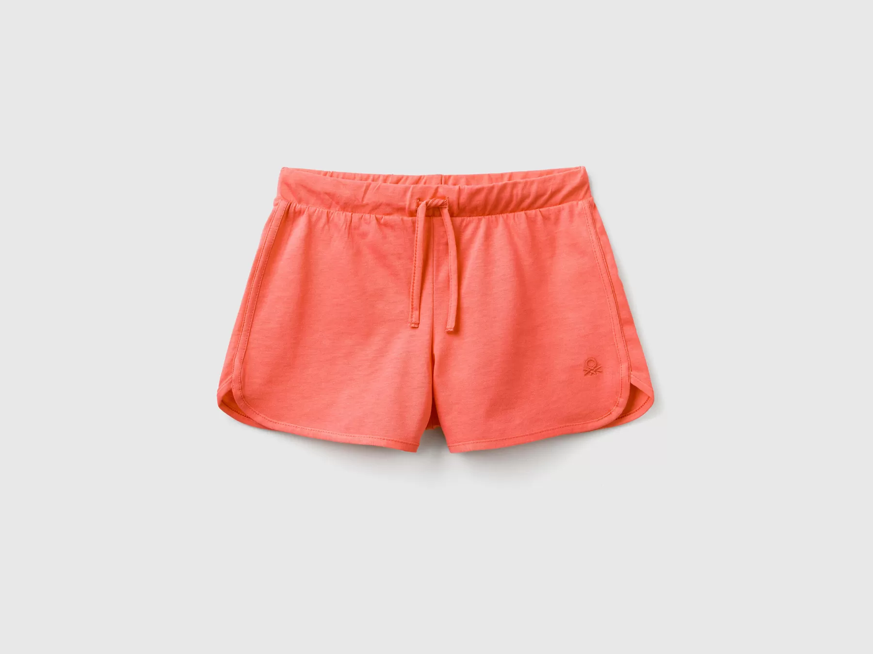 Benetton Shorts Stile Runner In Cotone Bio Rosso Corallo Best Sale