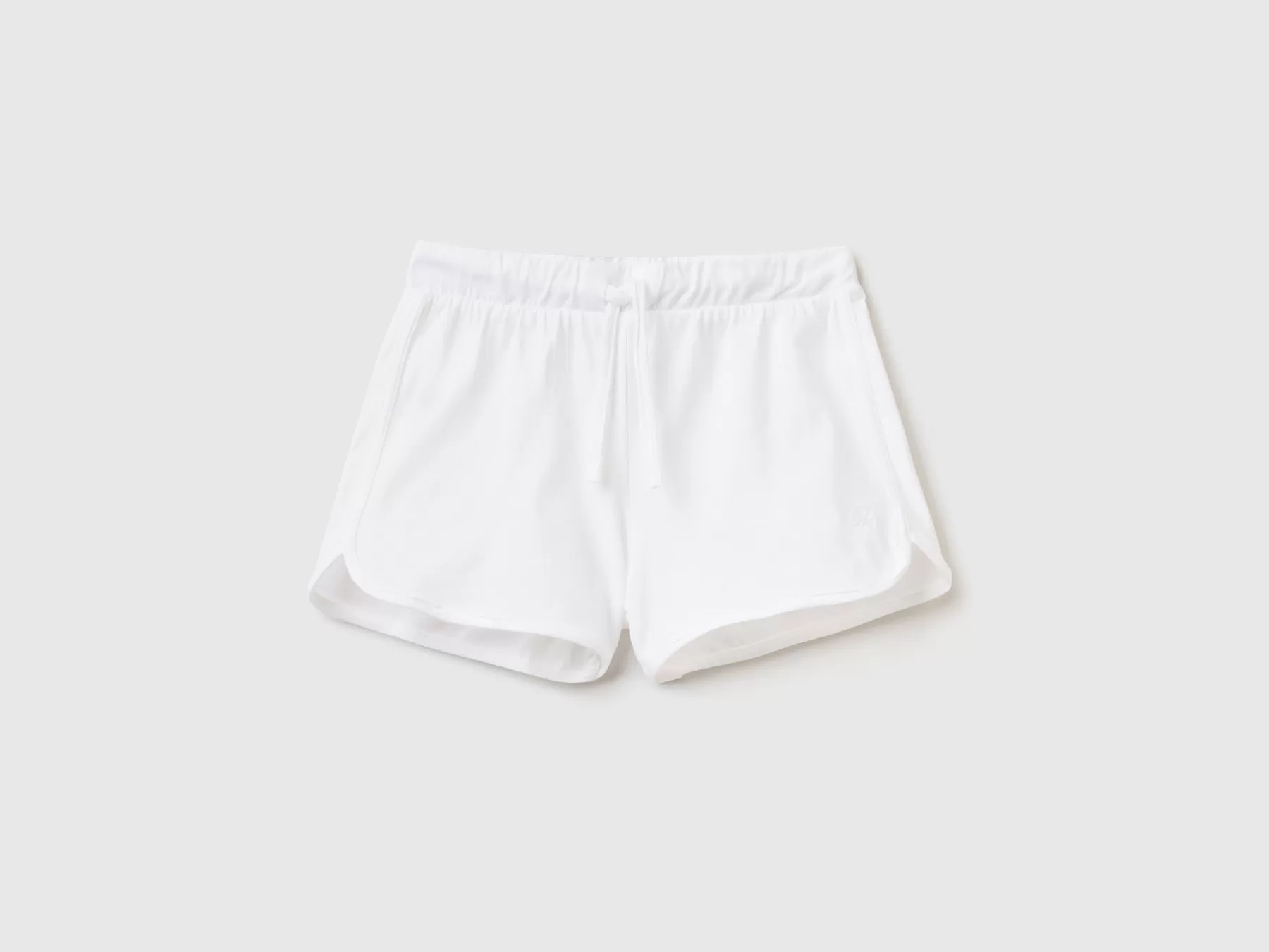 Benetton Shorts Stile Runner In Cotone Bio Bianco Best