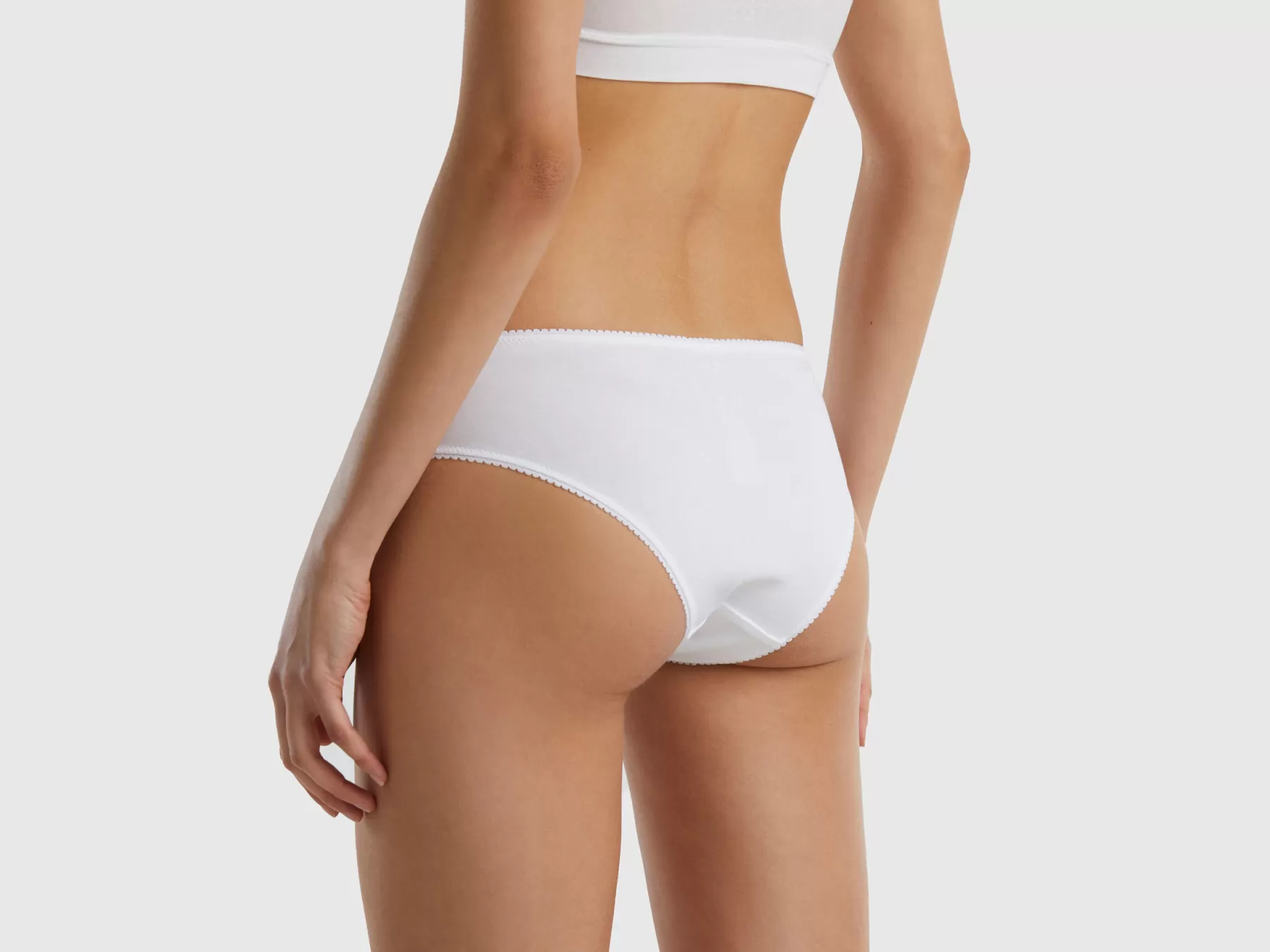 Benetton Slip Basici In Cotone Bio Stretch Bianco Shop