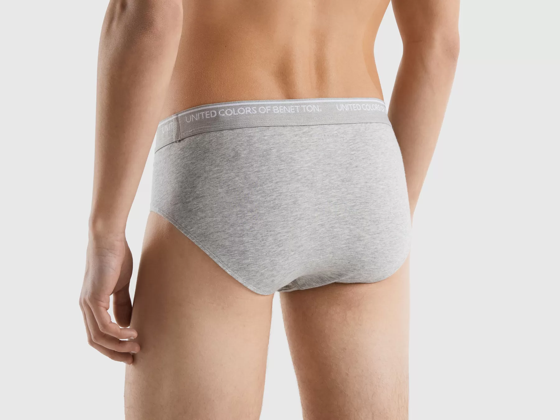 Benetton Slip In Cotone Biologico Elasticizzato Grigio Chiaro Clearance