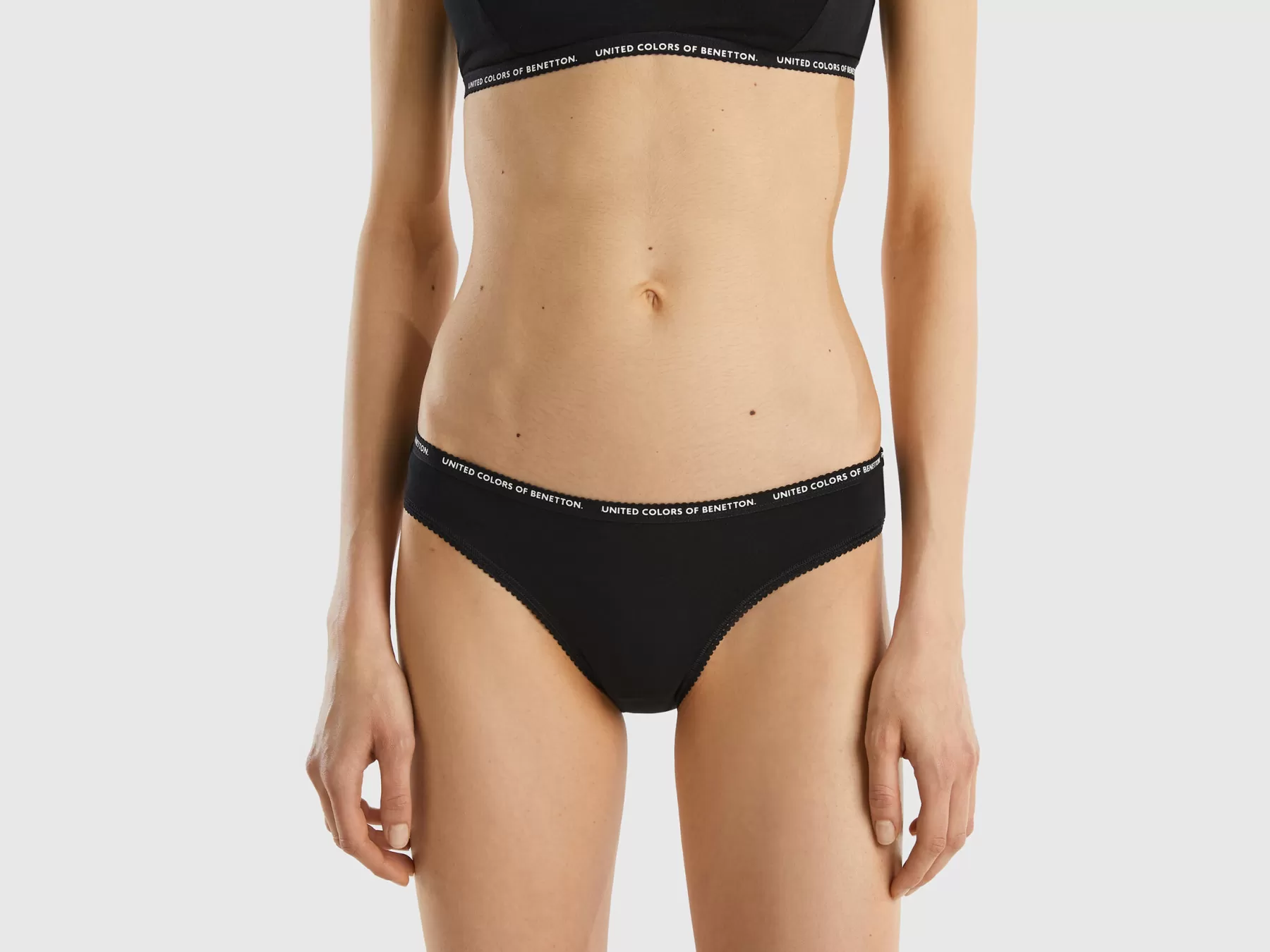 Benetton Slip In Cotone Biologico Stretch Nero Best Sale