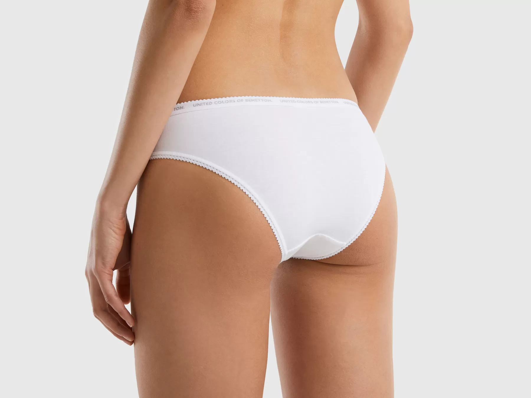 Benetton Slip In Cotone Biologico Stretch Bianco Flash Sale