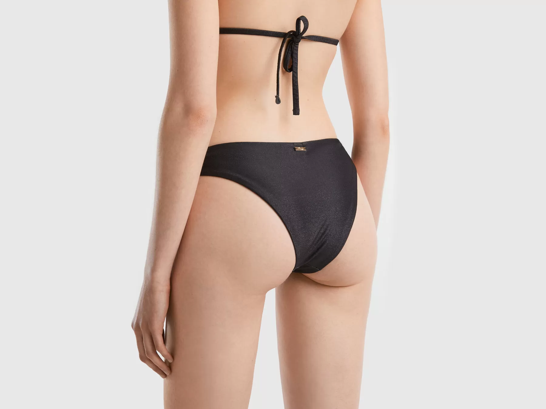 Benetton Slip Mare Lurex Con Anelli Nero Outlet