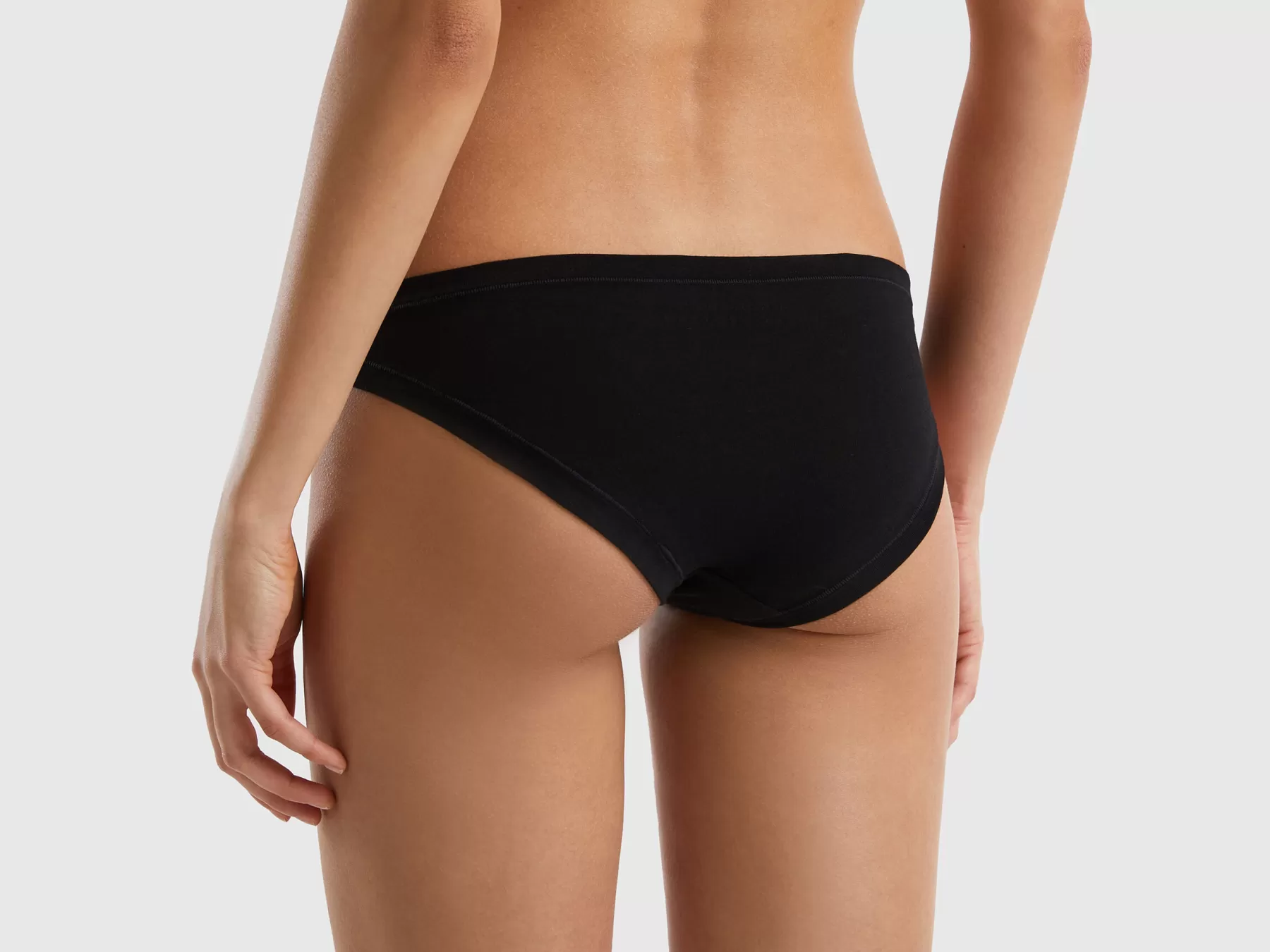 Benetton Slip Vita Bassa In Cotone Bio Super Stretch Nero Best Sale