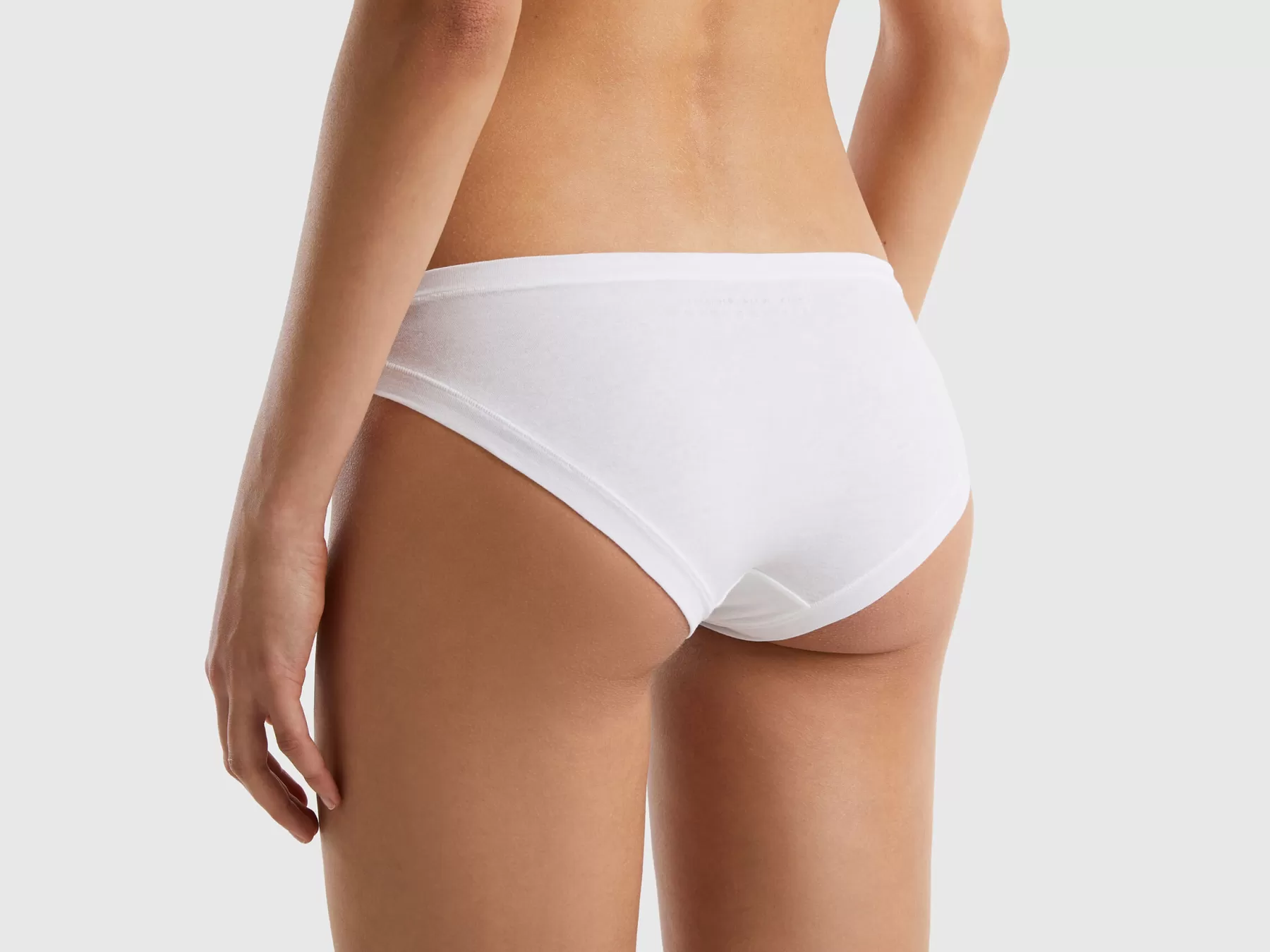 Benetton Slip Vita Bassa In Cotone Bio Super Stretch Bianco Cheap