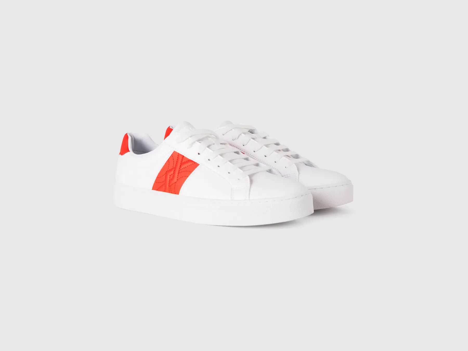 Benetton Sneakers Basse Con Logo Arancione Outlet