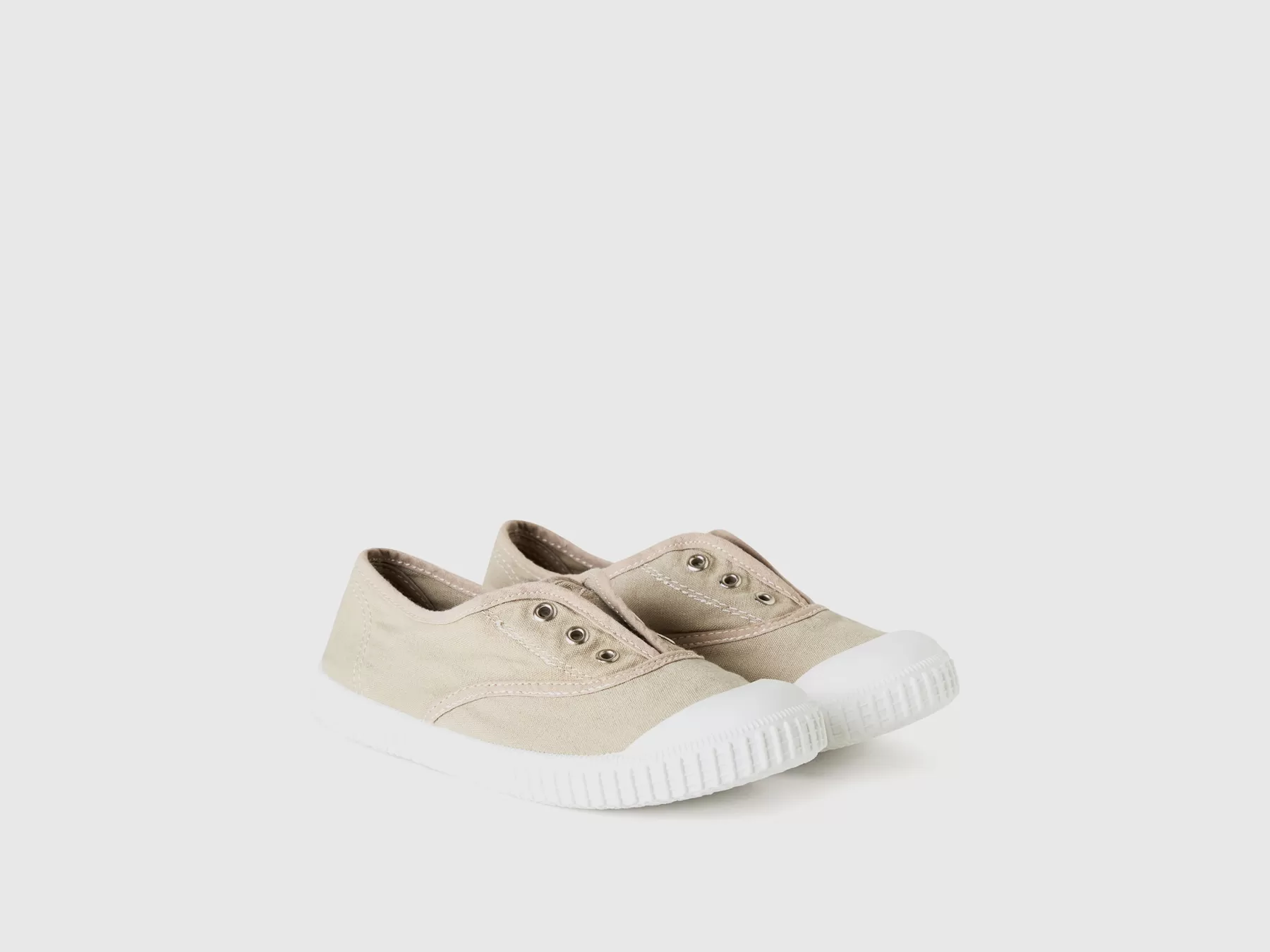 Benetton Sneakers Slip-On In Tela Beige Best Sale