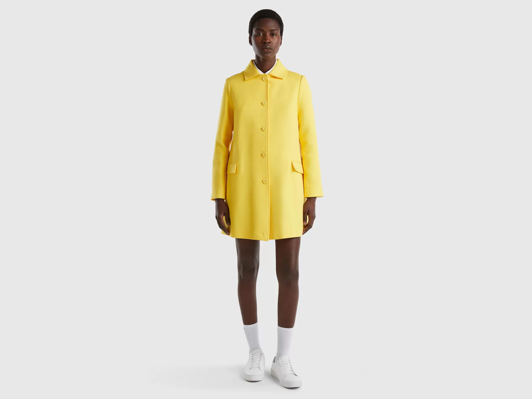 Benetton Spolverino In Puro Cotone Giallo Best Sale