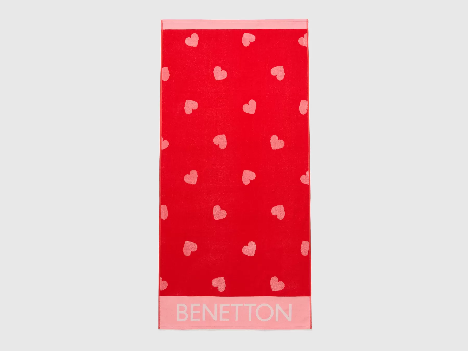 Benetton Telo Mare Fantasia In Spugna Rosso Clearance