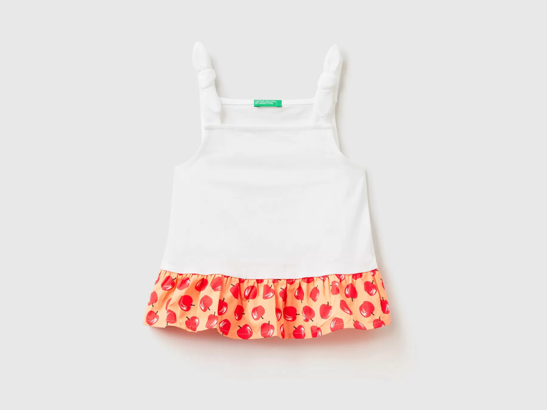 Benetton Top Con Balza Pattern Frutta Bianco Flash Sale