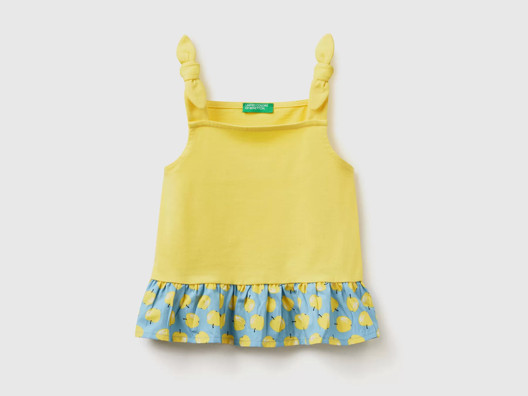 Benetton Top Con Balza Pattern Frutta Giallo Sale