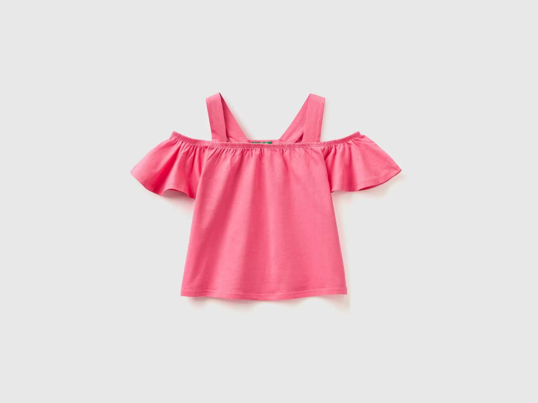 Benetton Top Corto Con Spalline Rosa Cheap