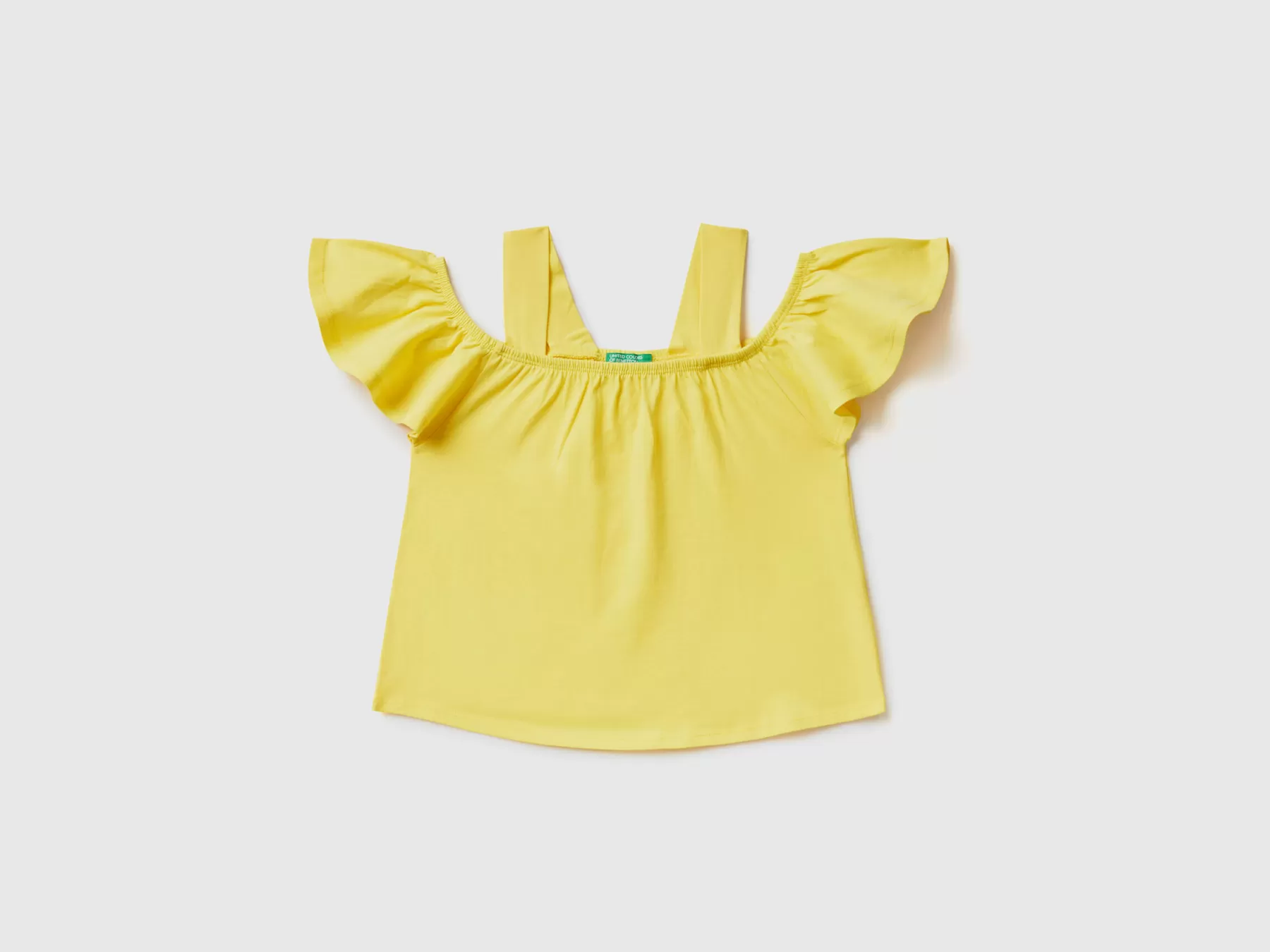 Benetton Top Corto Con Spalline Giallo Best Sale