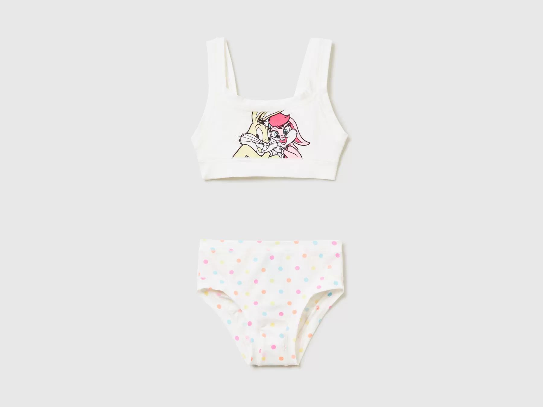 Benetton Top E Slip Bugs Bunny & Lola Bianco Fashion