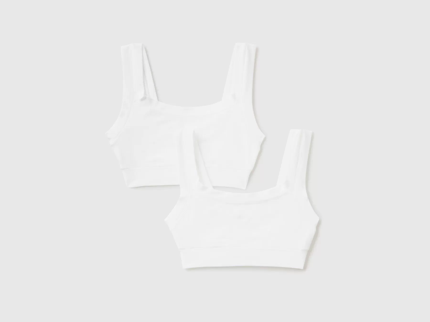 Benetton Top In Cotone Bio Super Stretch Bianco Fashion