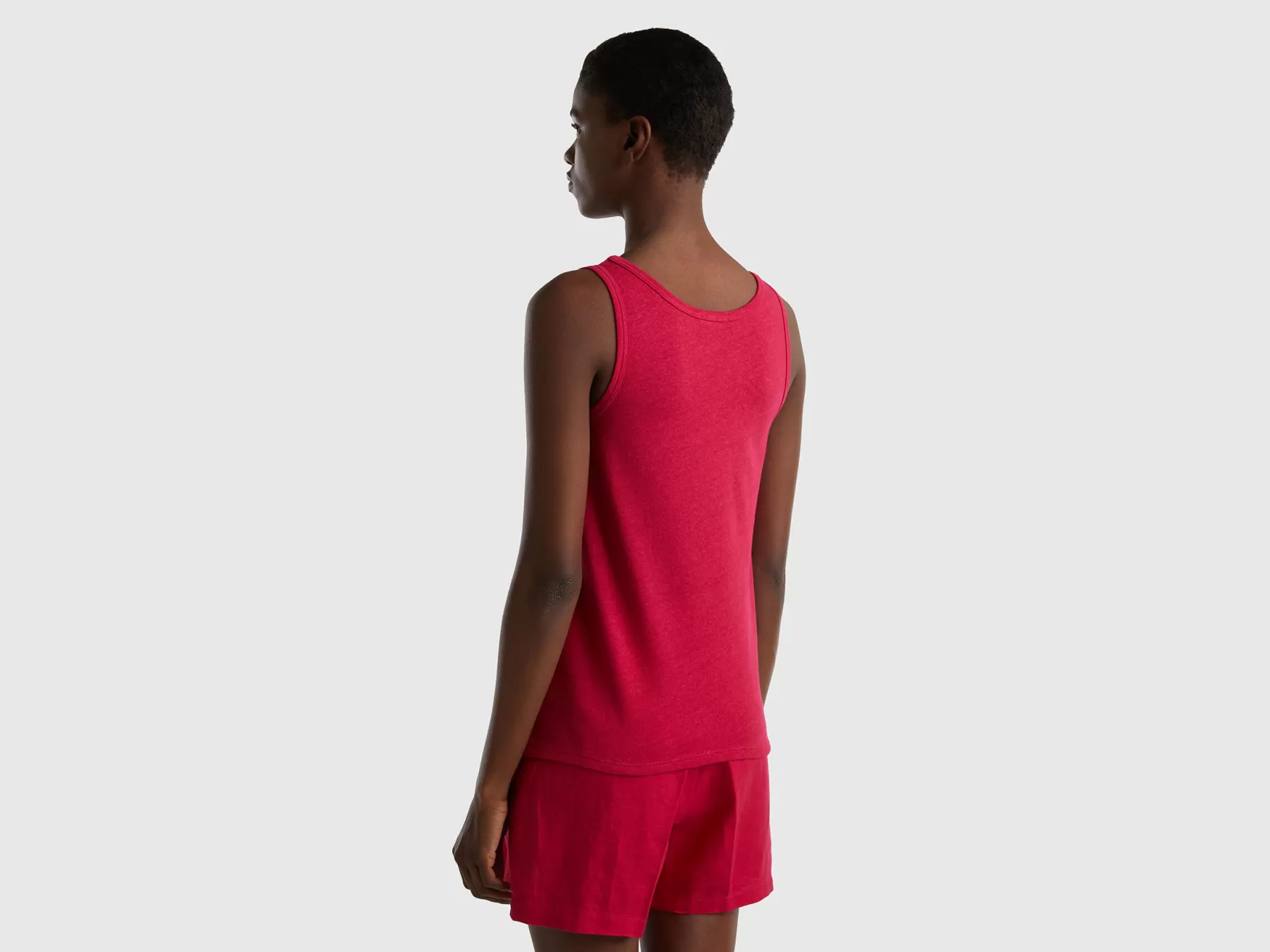 Benetton Top In Misto Lino Fucsia Best