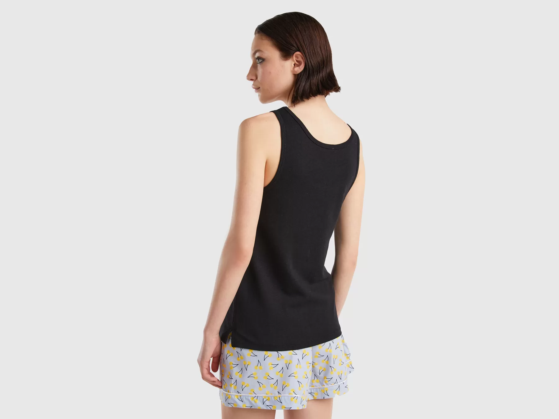 Benetton Top In Misto Lino Nero Store