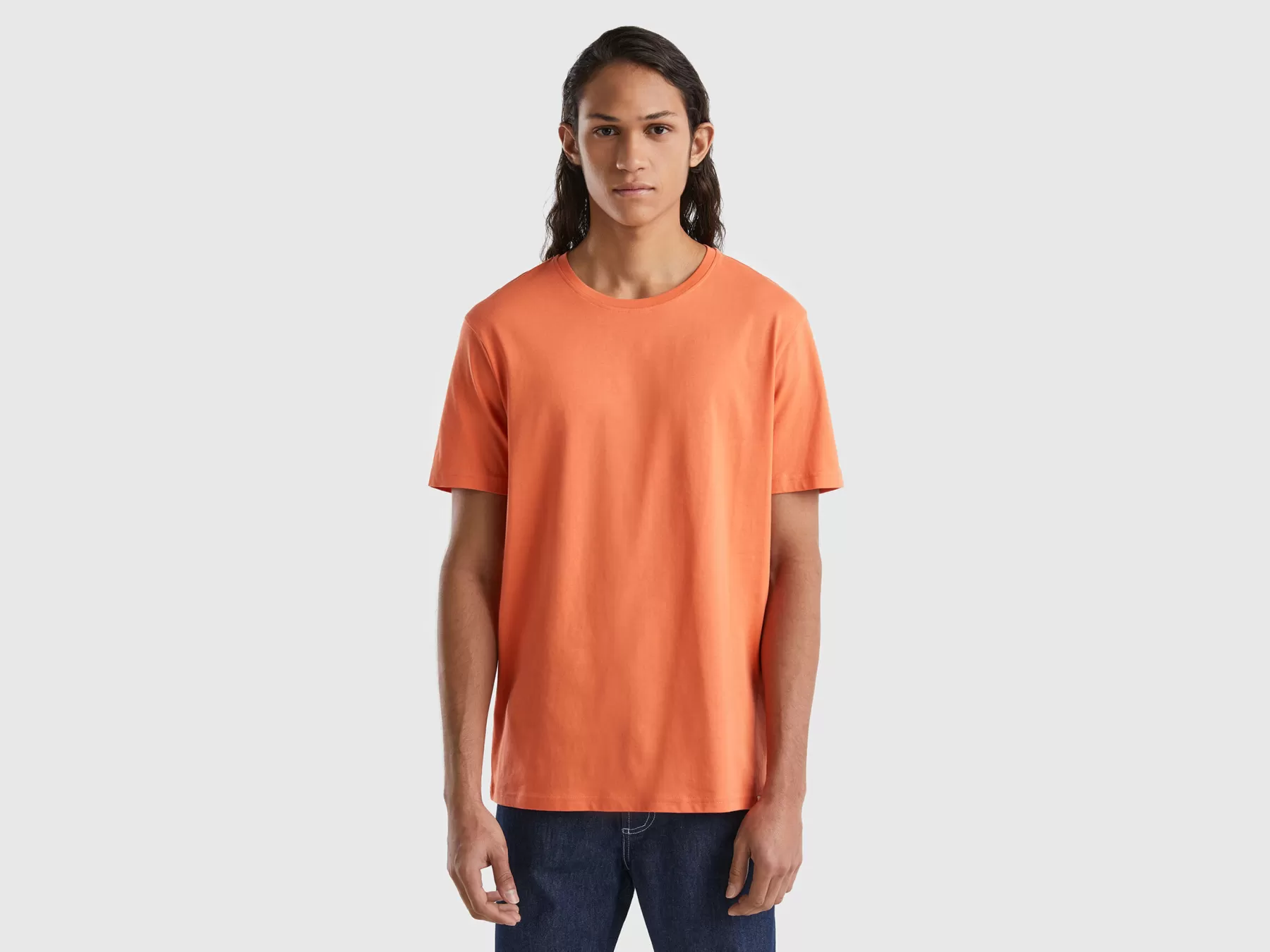 Benetton T-Shirt Rosso Mattone Flash Sale