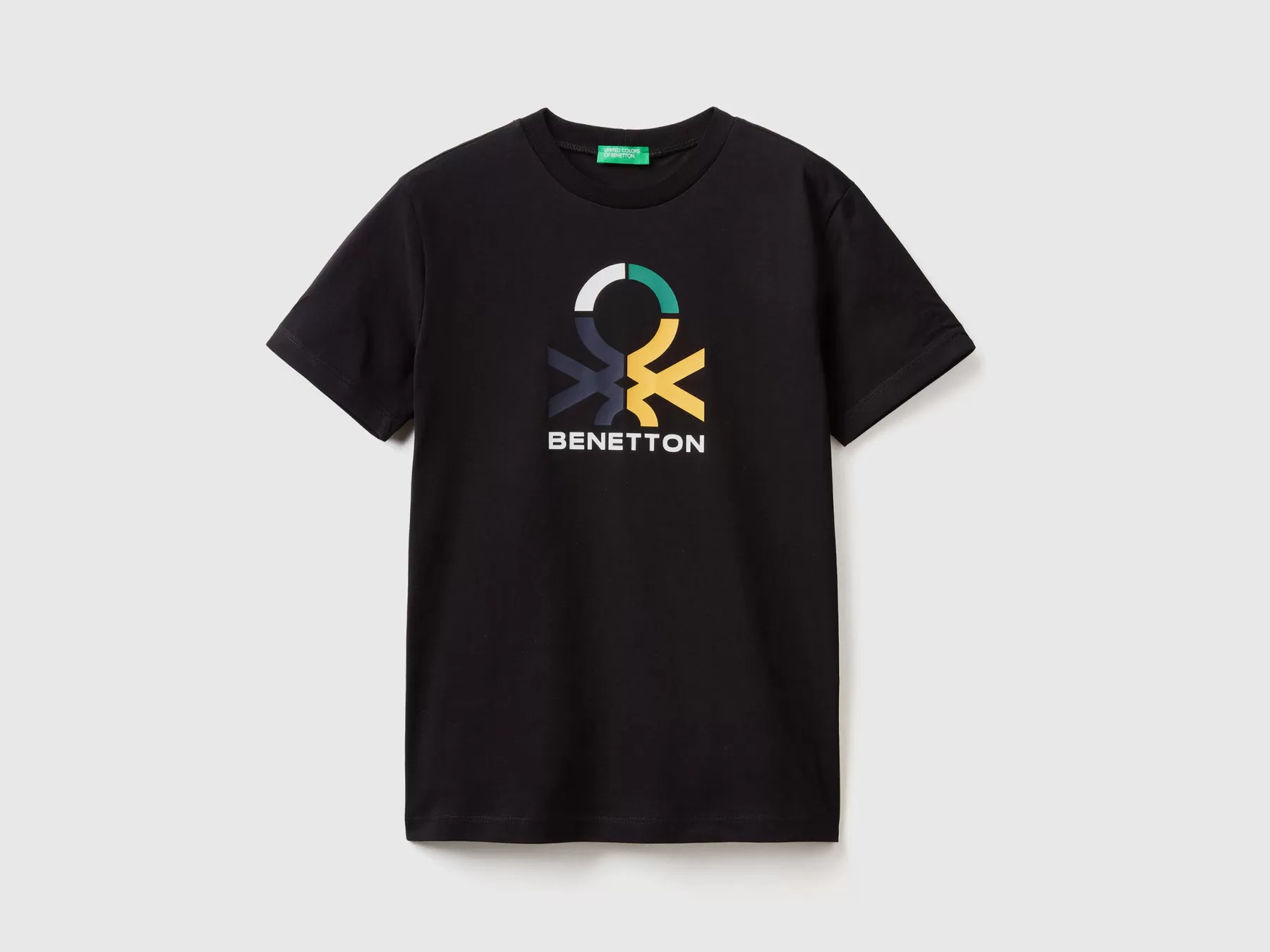 Benetton T-Shirt 100% Cotone Biologico Nero Online