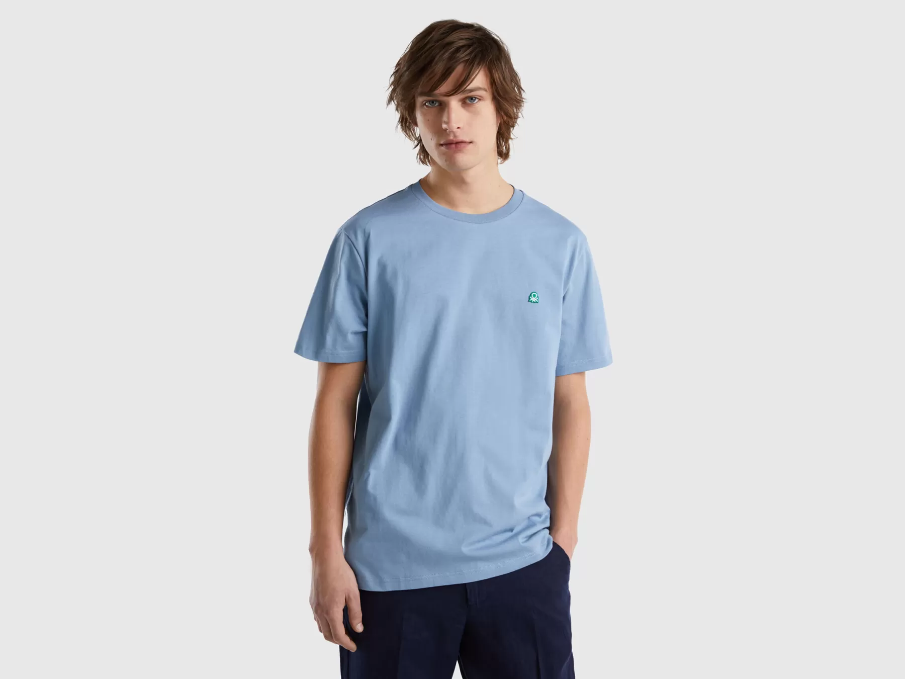 Benetton T-Shirt Basica 100% Cotone Bio Avio Clearance