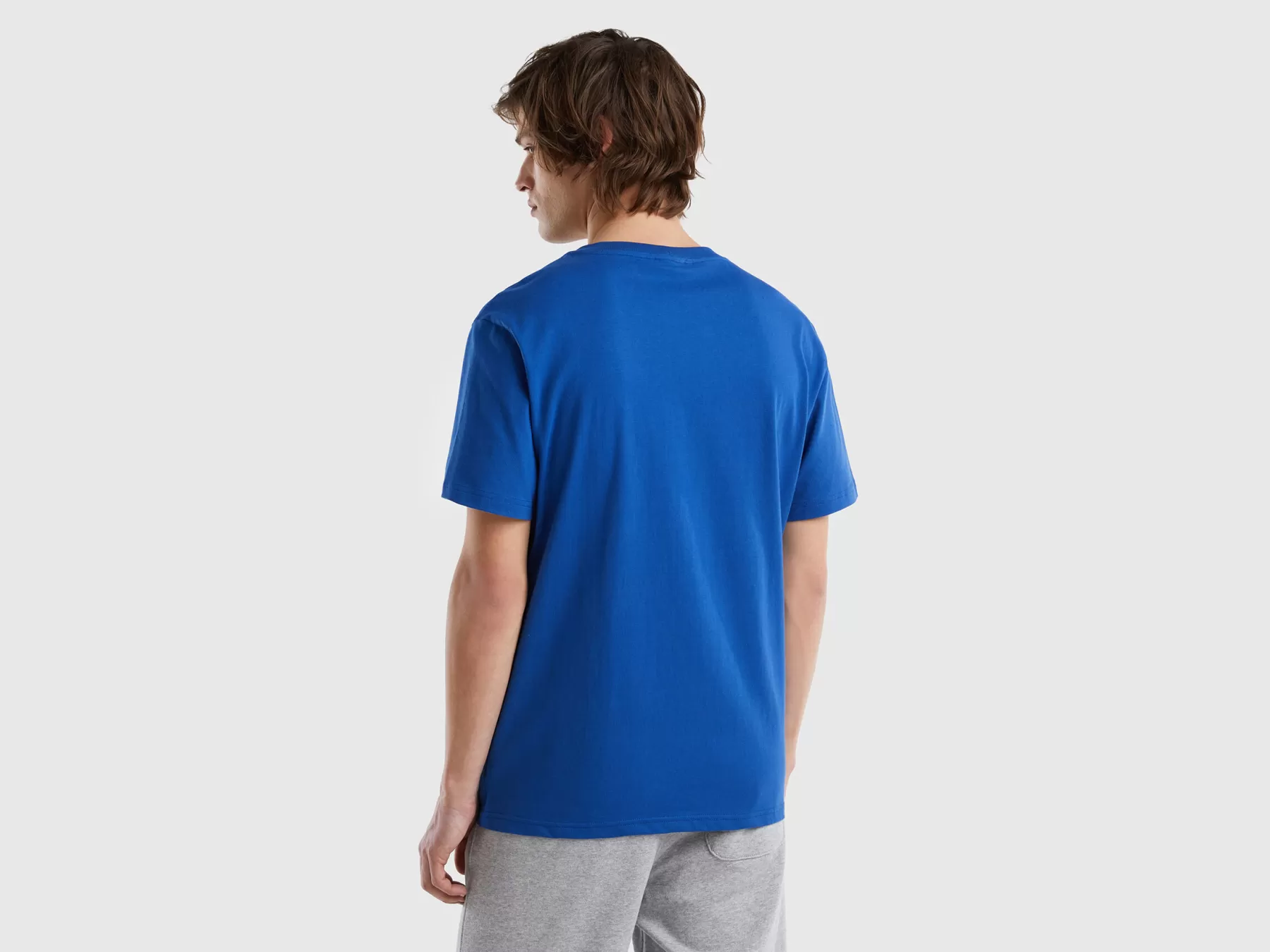 Benetton T-Shirt Basica 100% Cotone Bio Bluette Best Sale