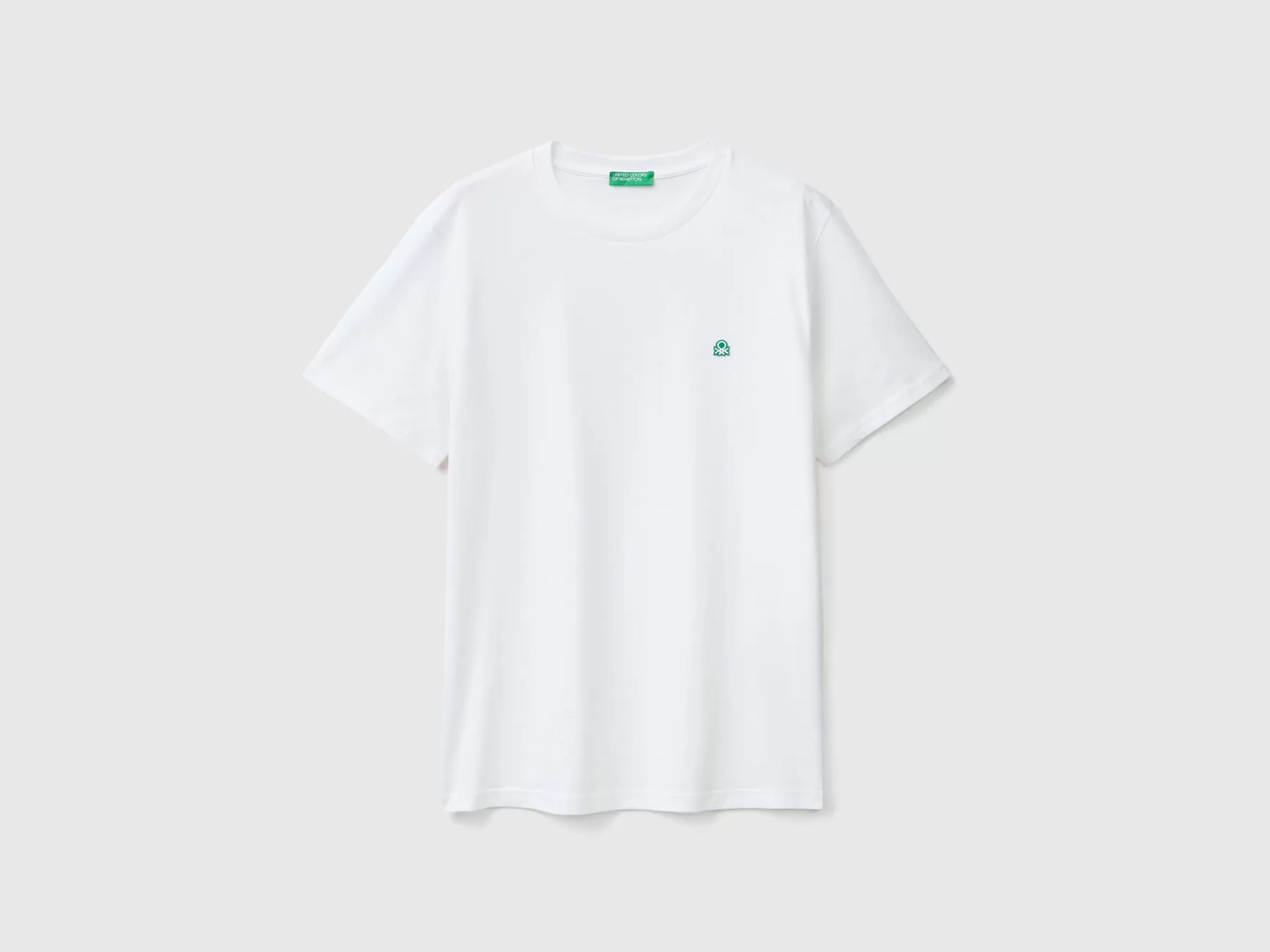 Benetton T-Shirt Basica 100% Cotone Bio Bianco Cheap