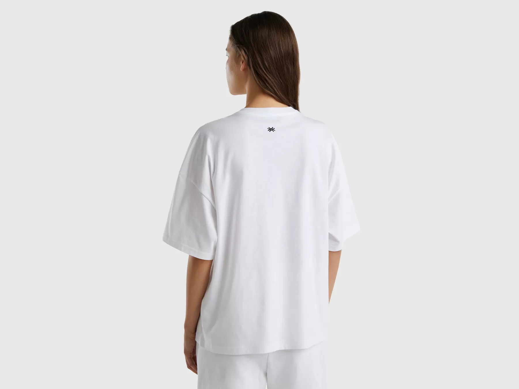 Benetton T-Shirt "Be" Oversize Bianco Best