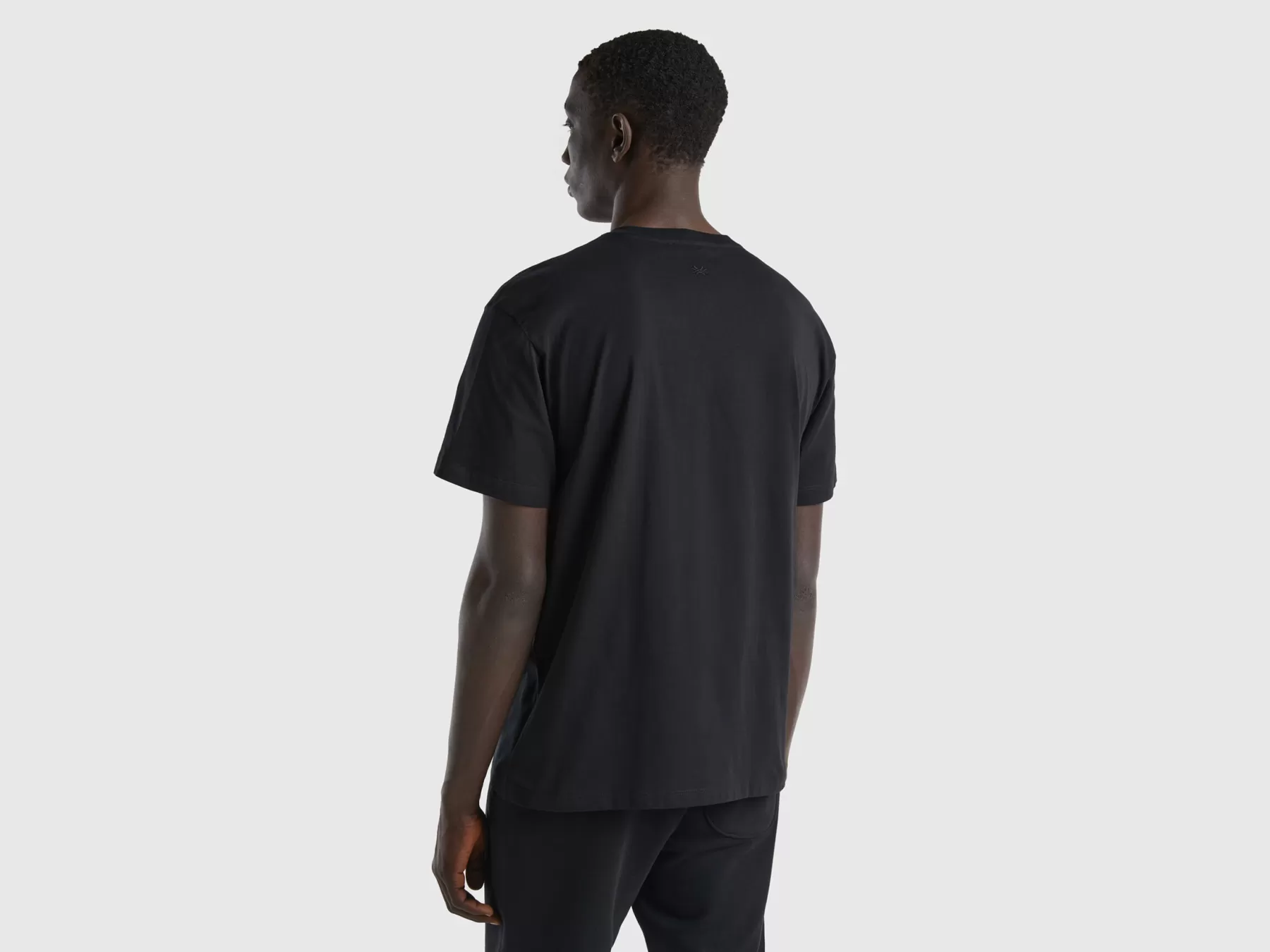 Benetton T-Shirt "Be" Oversize Nero Discount