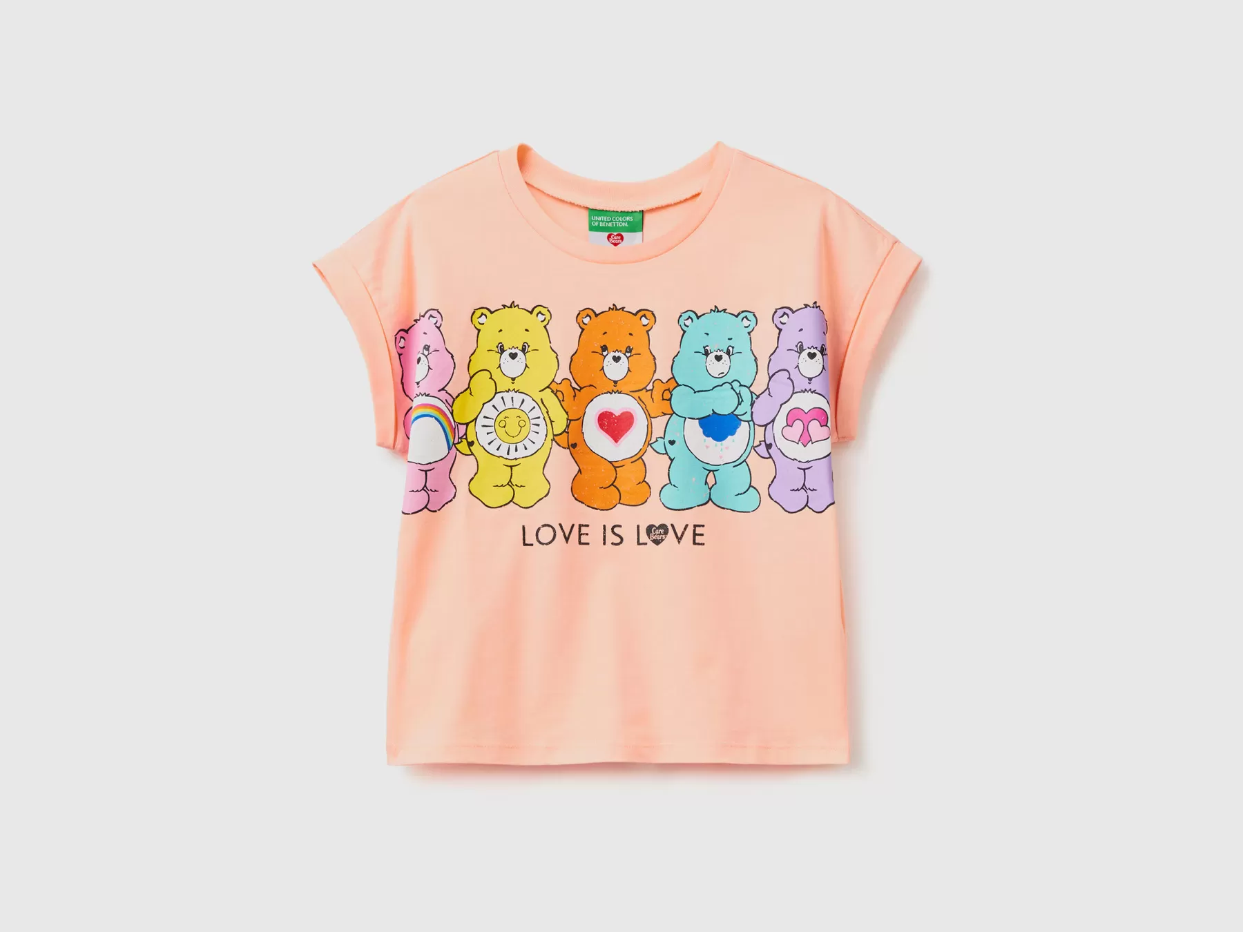 Benetton T-Shirt Care Bears™ 100% Cotone Rosa Tenue Hot