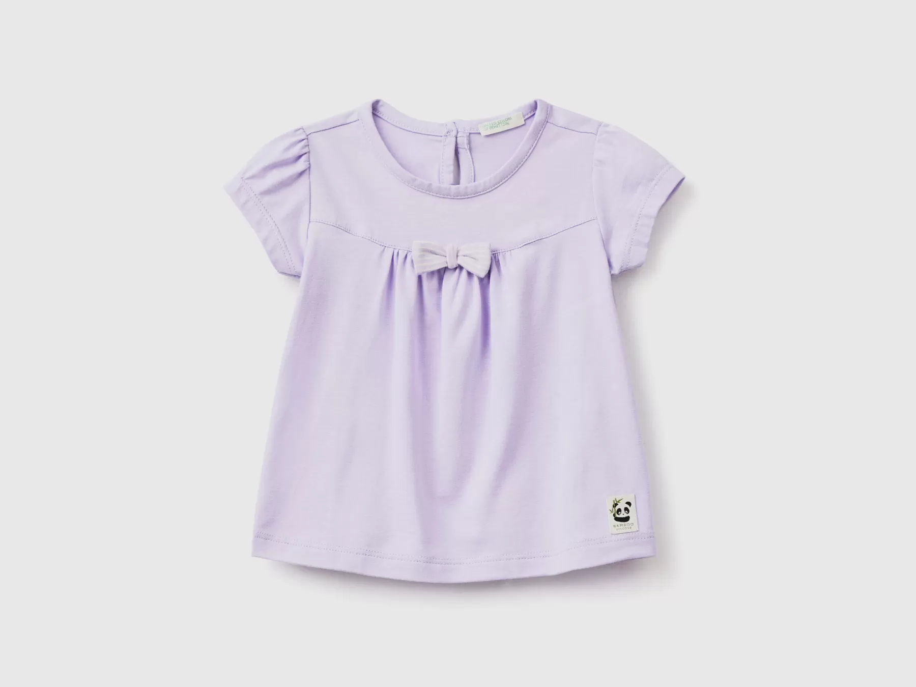 Benetton T-Shirt Con Fiocco A Righe Lilla Best Sale