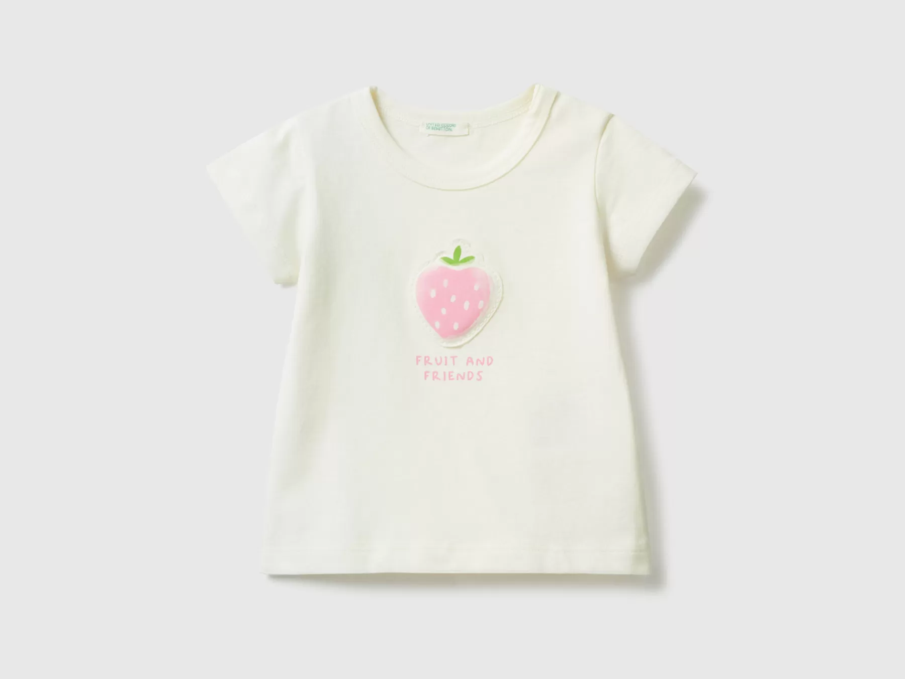 Benetton T-Shirt Con Patch E Stampa Bianco Online