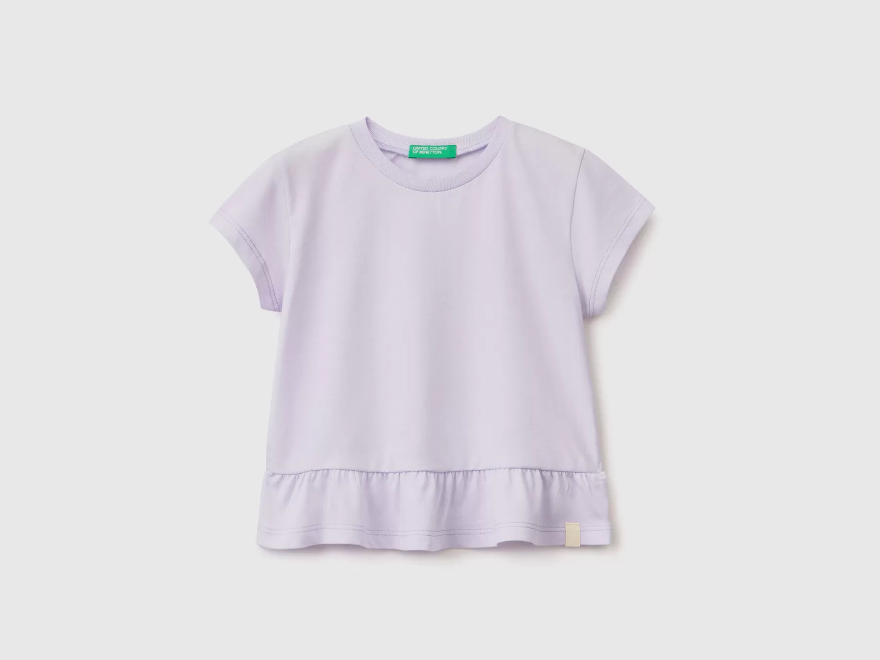 Benetton T-Shirt Con Rouches In Tessuto Riciclato Lilla Cheap