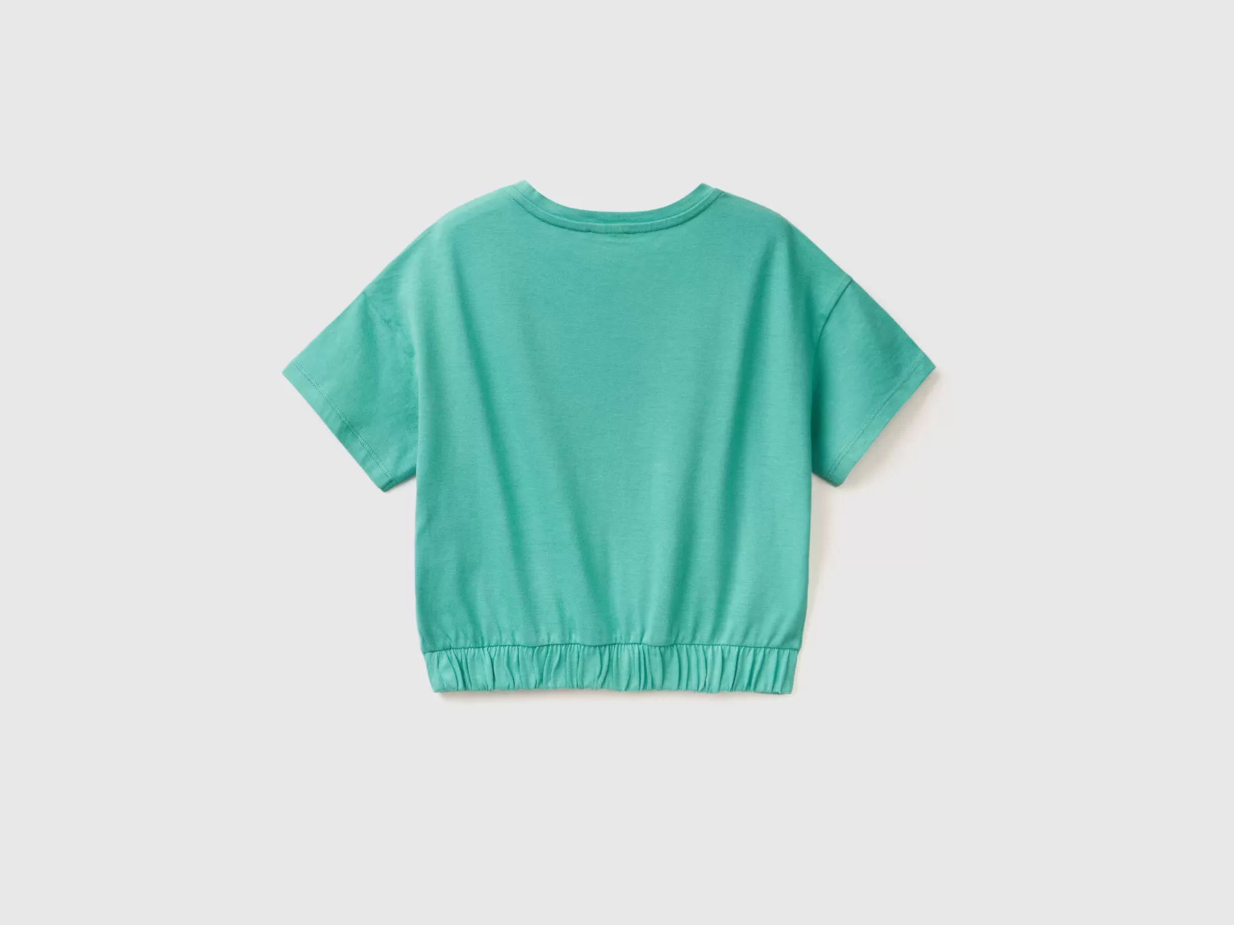 Benetton T-Shirt Con Stampa E Glitter Verde Hot