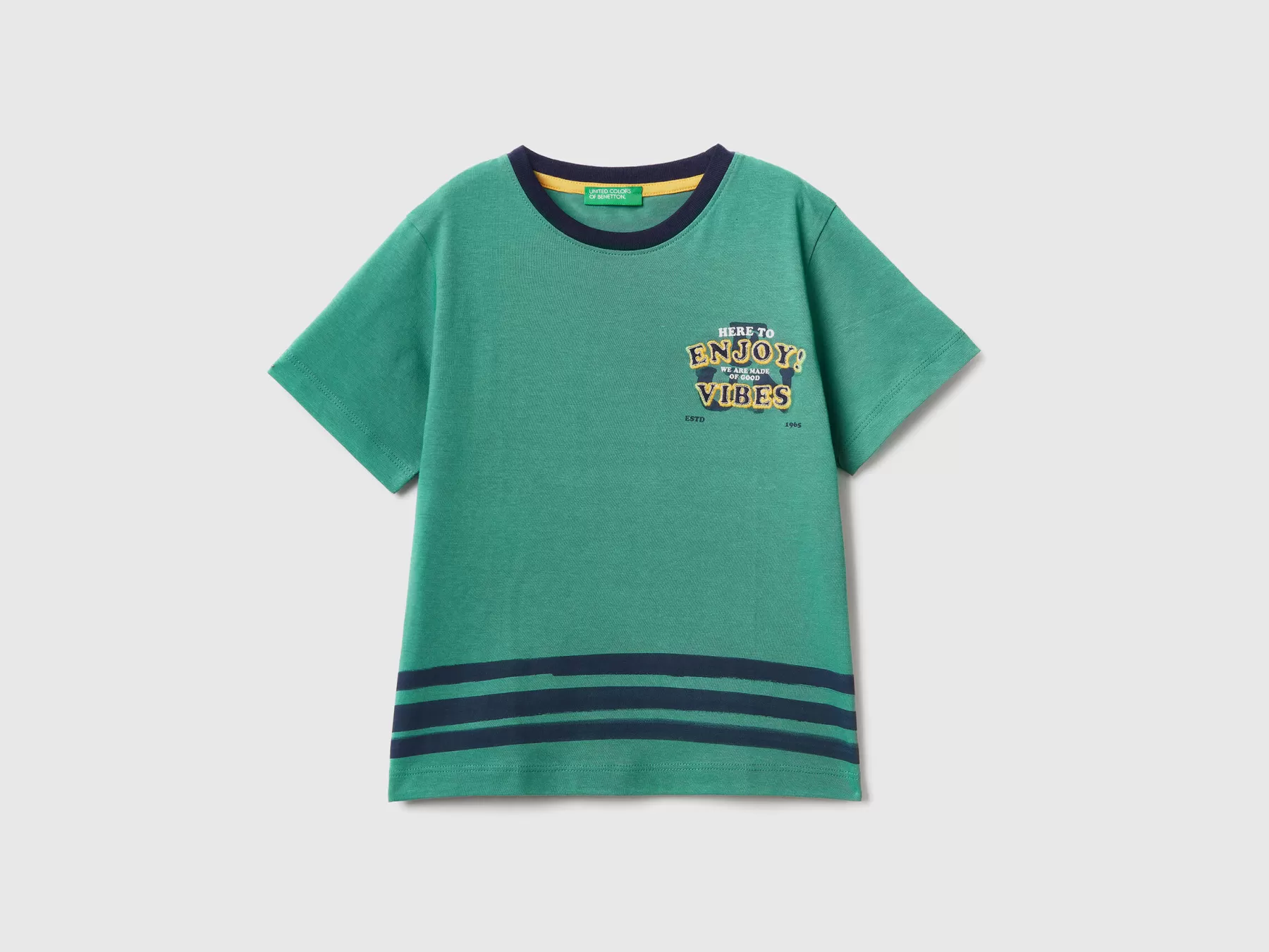 Benetton T-Shirt Con Stampa E Patch Verde Scuro Best Sale