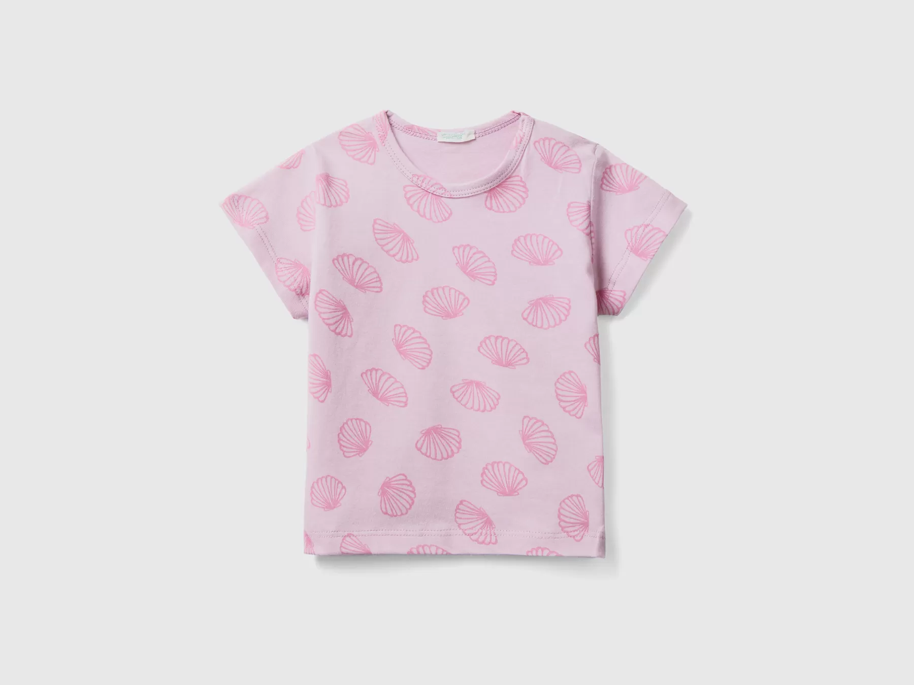 Benetton T-Shirt Con Stampa Fantasia Rosa Tenue Discount