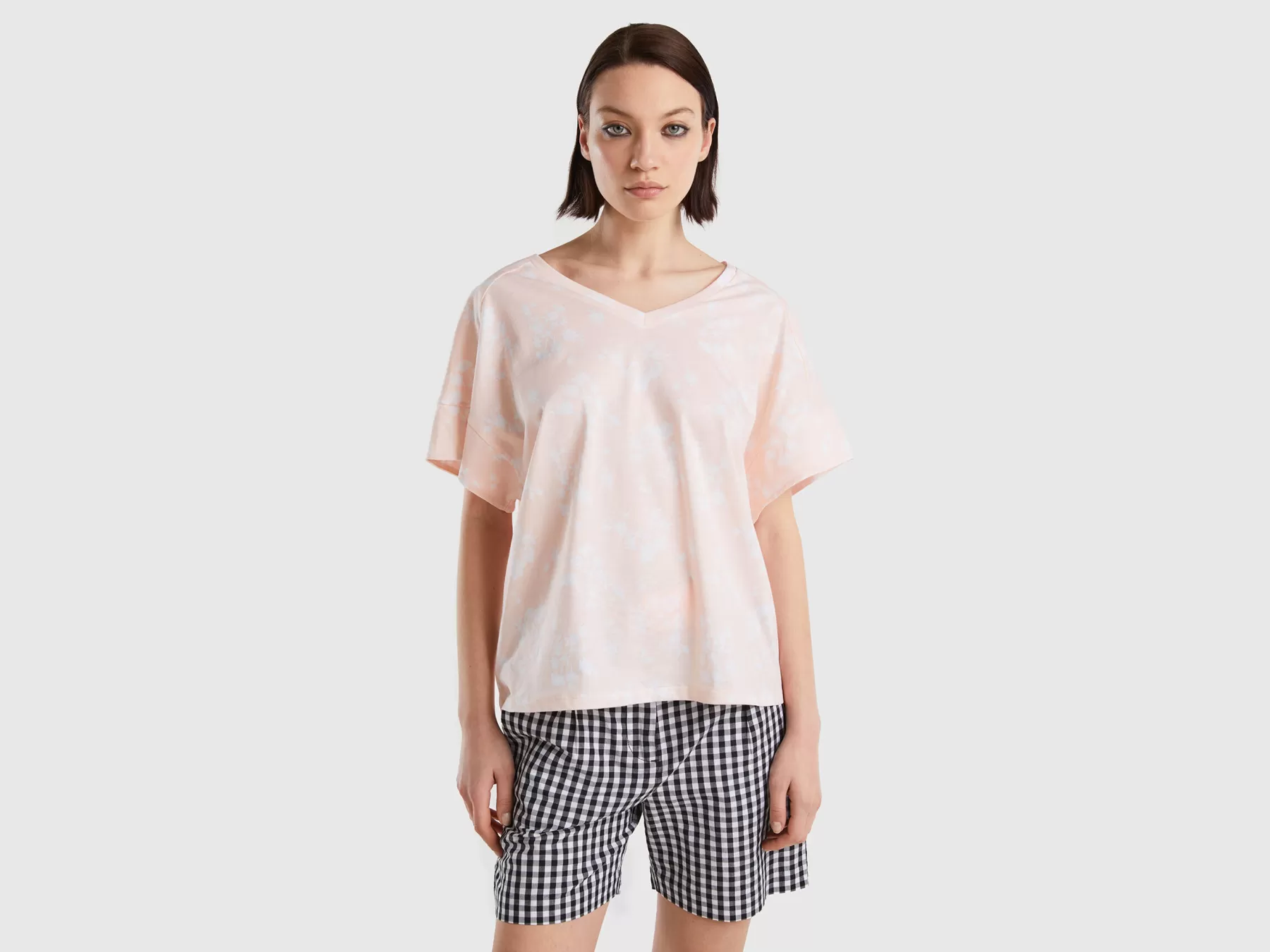 Benetton T-Shirt Con Stampa Floreale Rosa Tenue Online